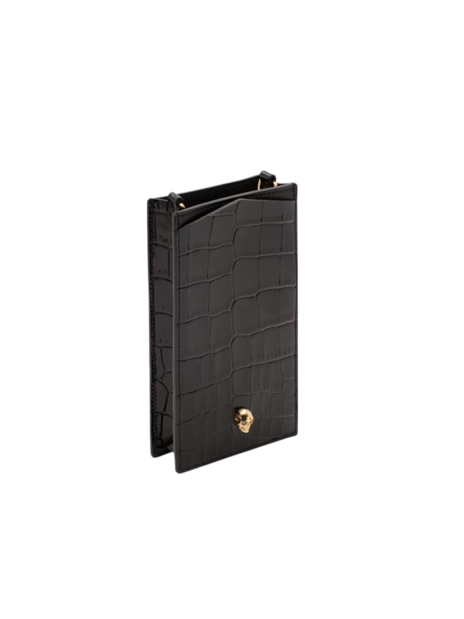 Alexander McQueen Women's Skull Phone Case with Chain in Black