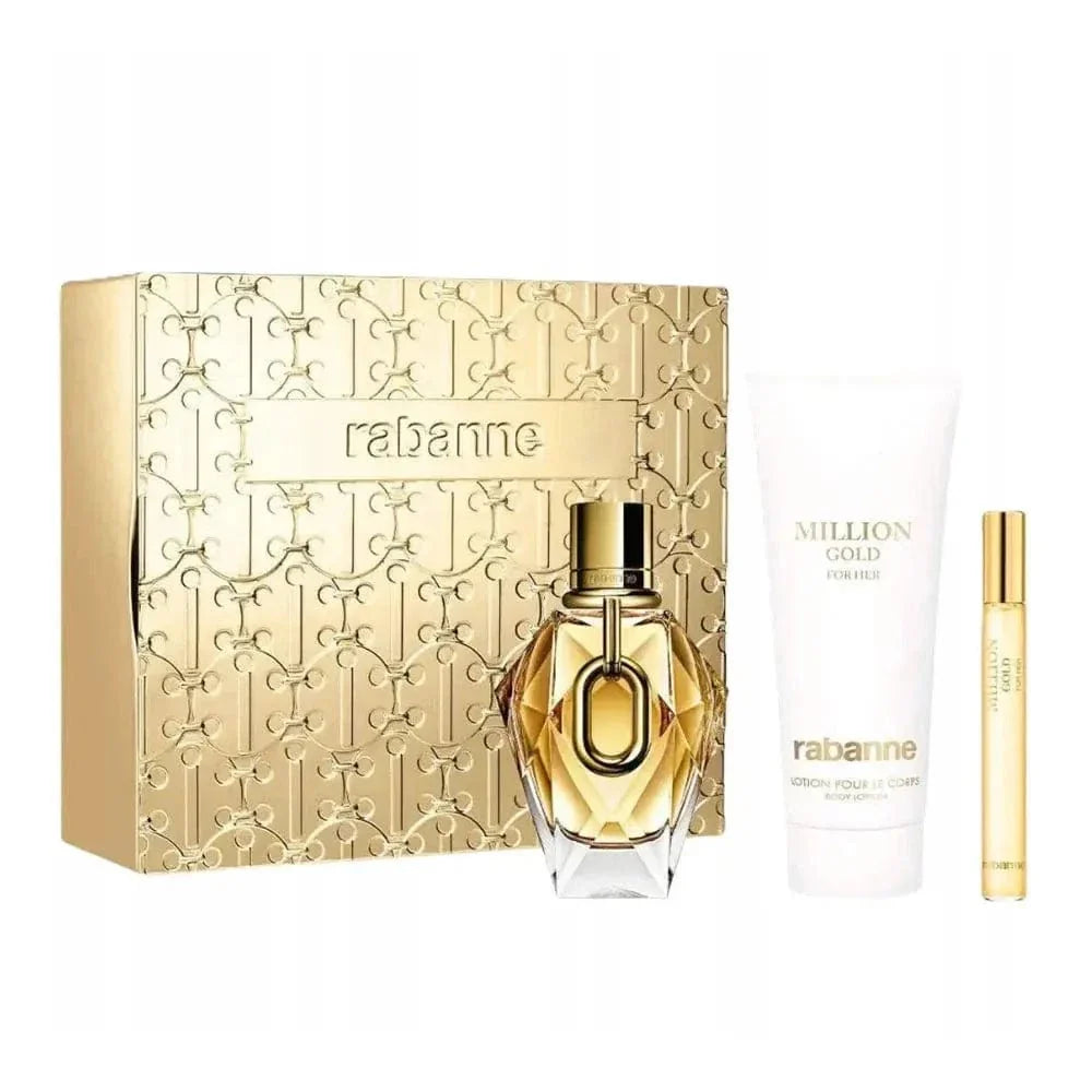 Million Gold By Paco Rabanne For Women 3Pcs Set EDP Spray