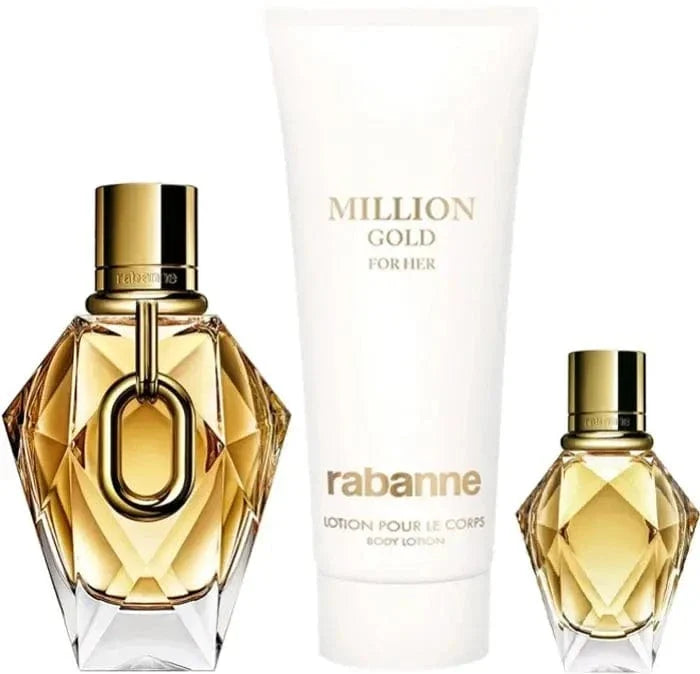 Million Gold By Paco Rabanne For Women 3Pcs Set EDP Spray
