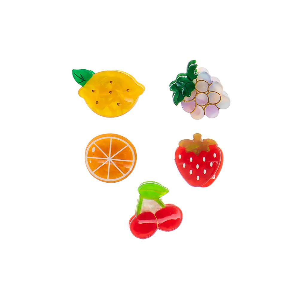 Multi Color Fruit Salad Mini Hair Claw Clip Set - Adina's Jewels