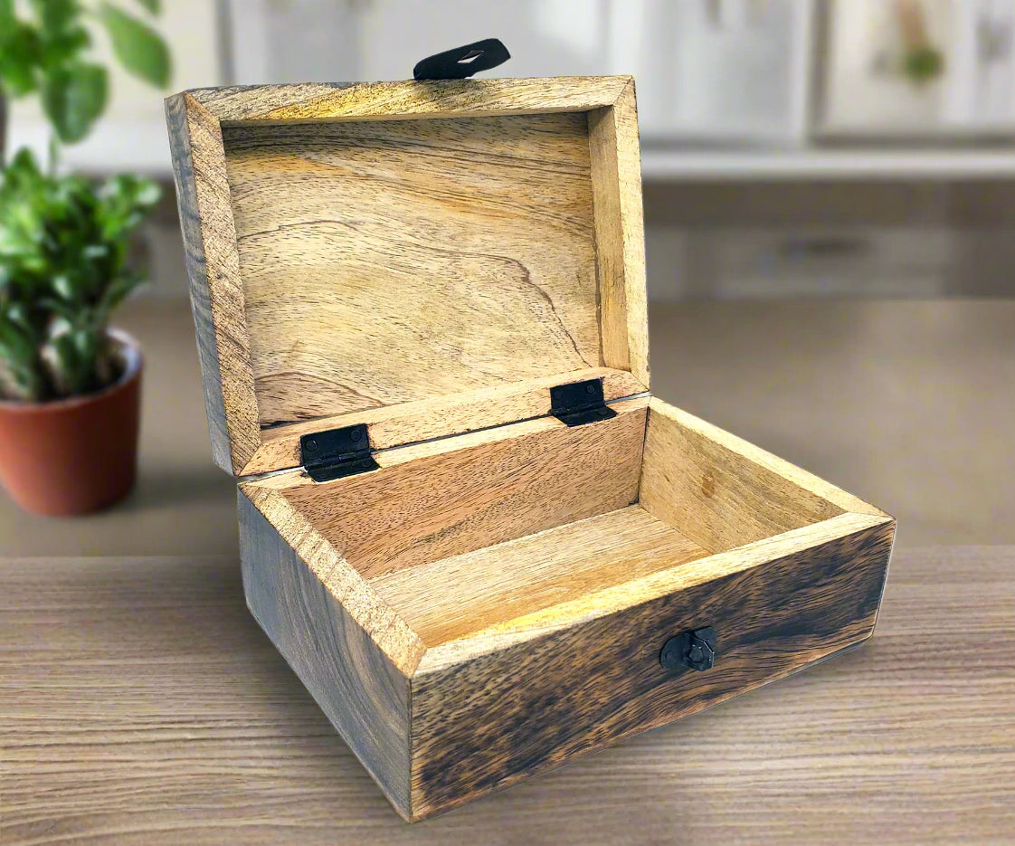 Trunk andTranquility Wooden Keepsake Box (7" x 7") by OMSutra