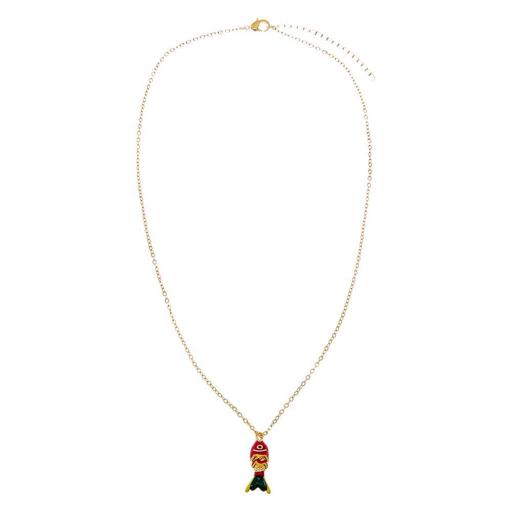 Colored Mini Fish Pendant Necklace - Adina's Jewels
