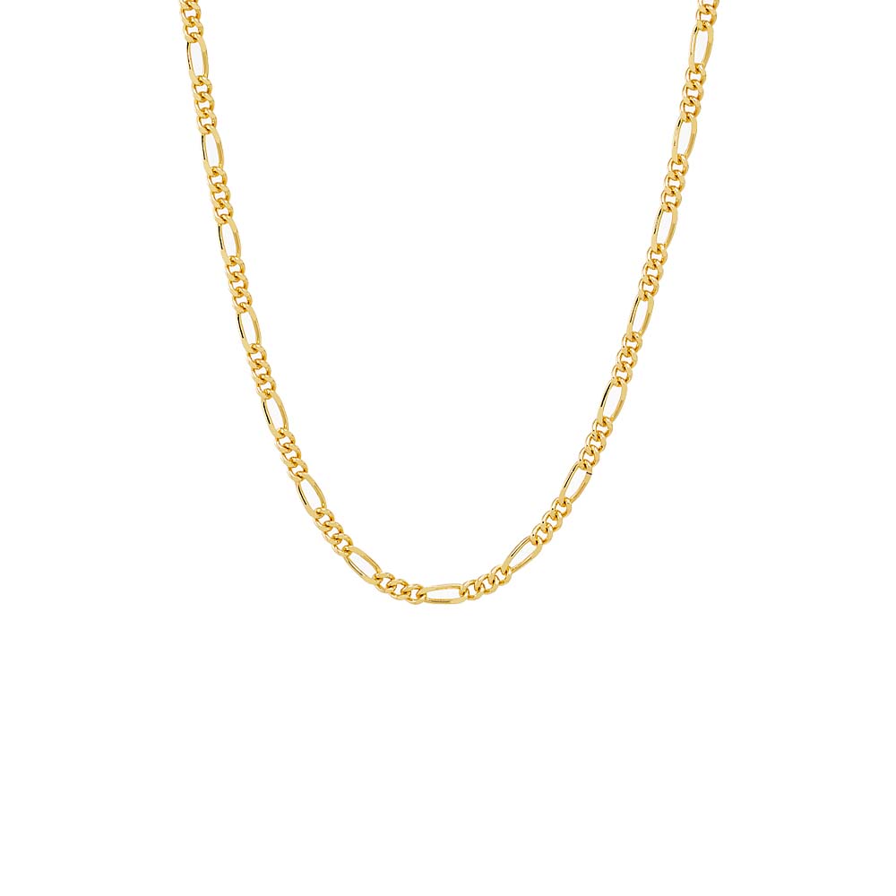 Gold Solid Figaro Chain Necklace - Adina's Jewels