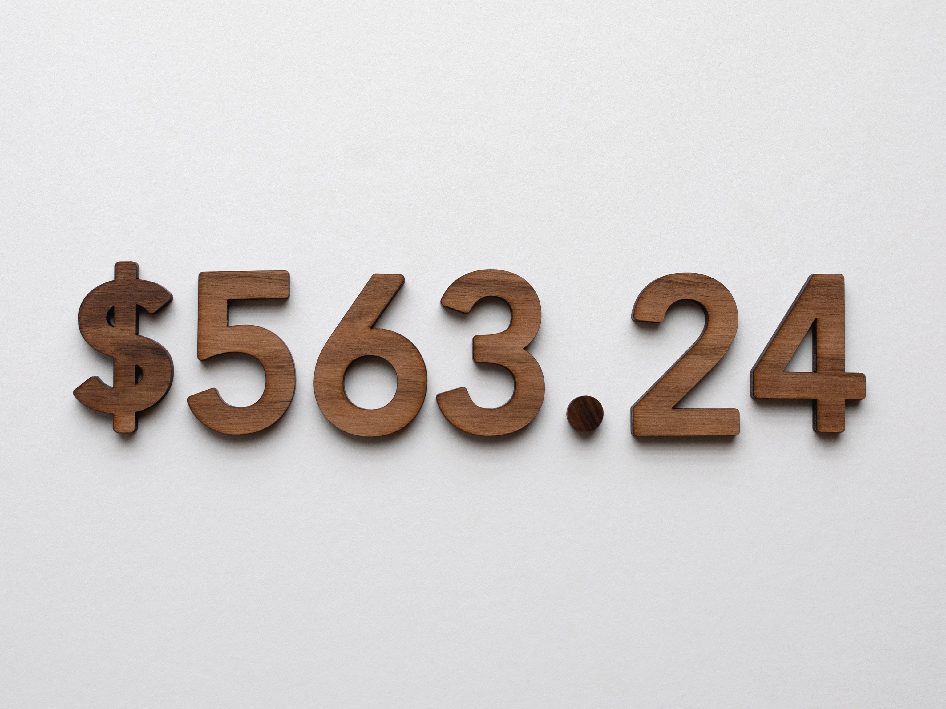 Wooden Number Set • Wood Numerals & Math Symbols in Walnut