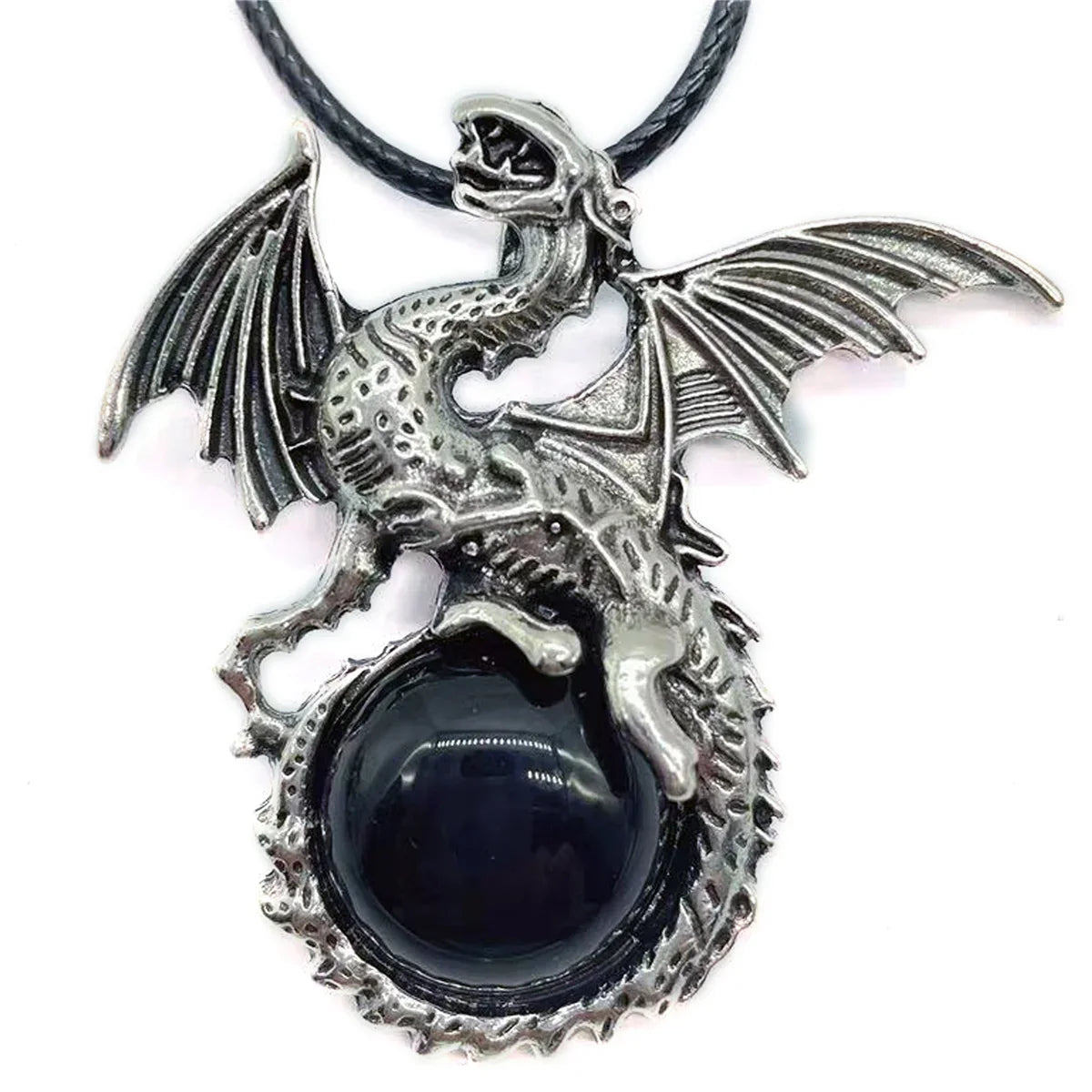 Crystal Circle Dragon Necklaces