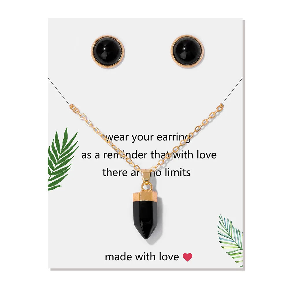 Crystal Point Gold Pendant Necklaces