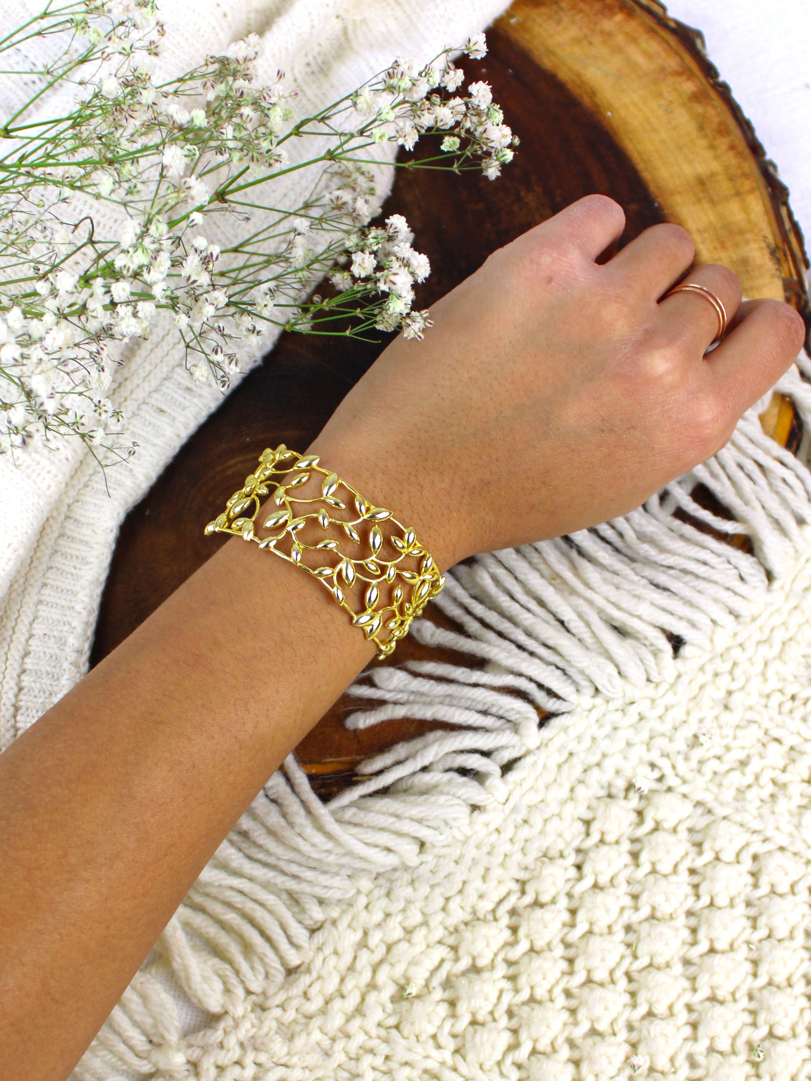 Olive Leaf Cuff Bracelet