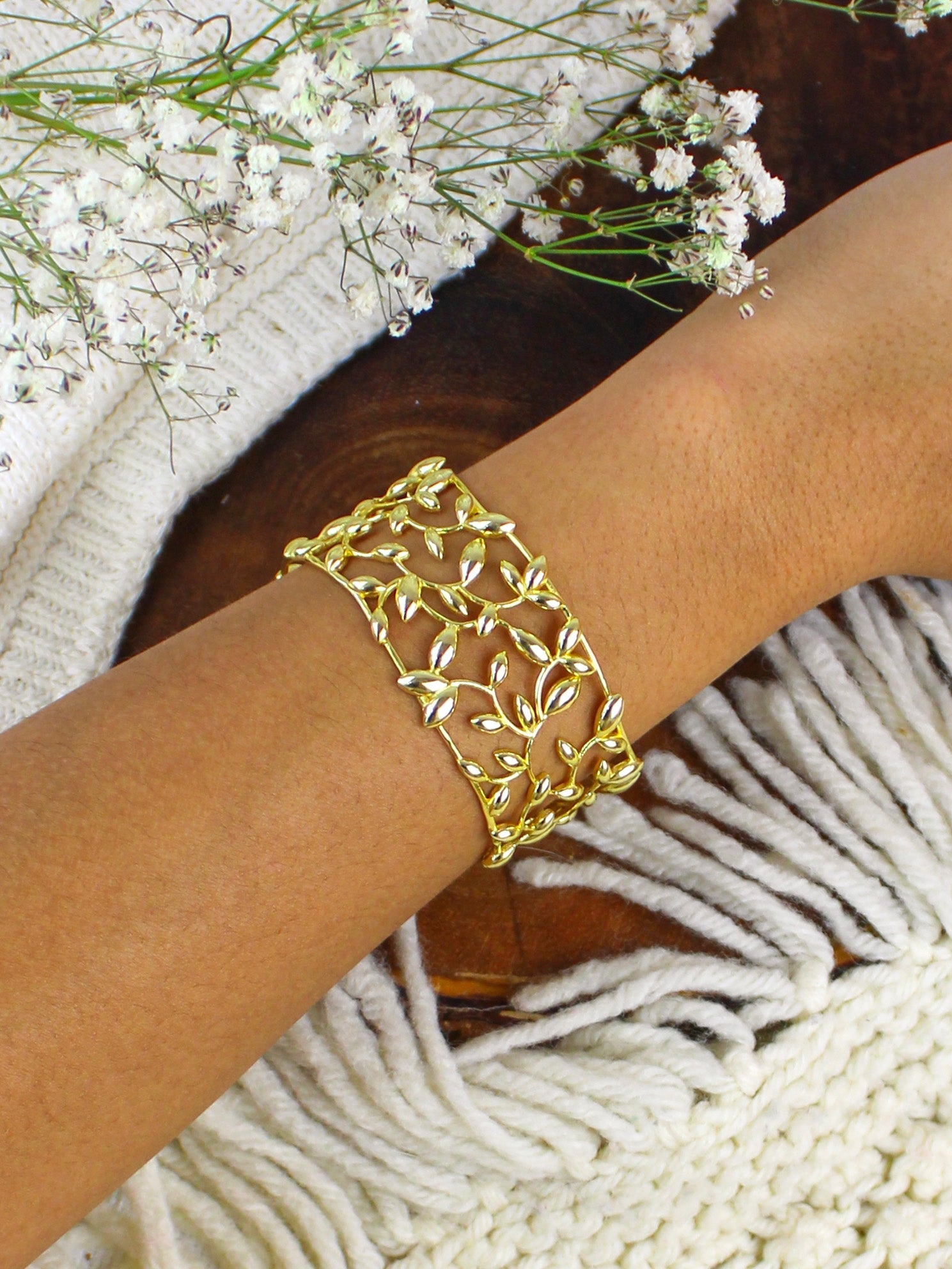 Olive Leaf Cuff Bracelet