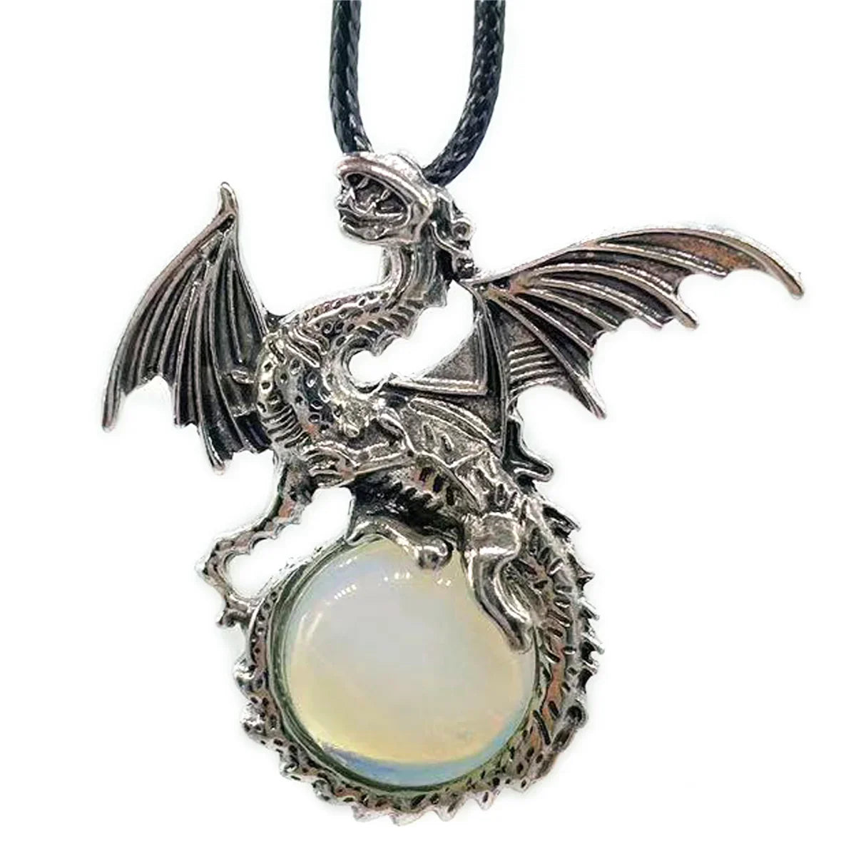 Crystal Circle Dragon Necklaces