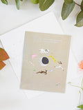 Over the Moon - Seeded Baby Congratulations Card