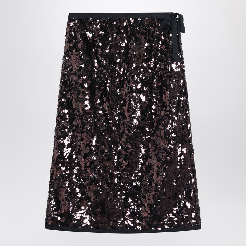 Prada Plum-Coloured Sequined Skirt Women