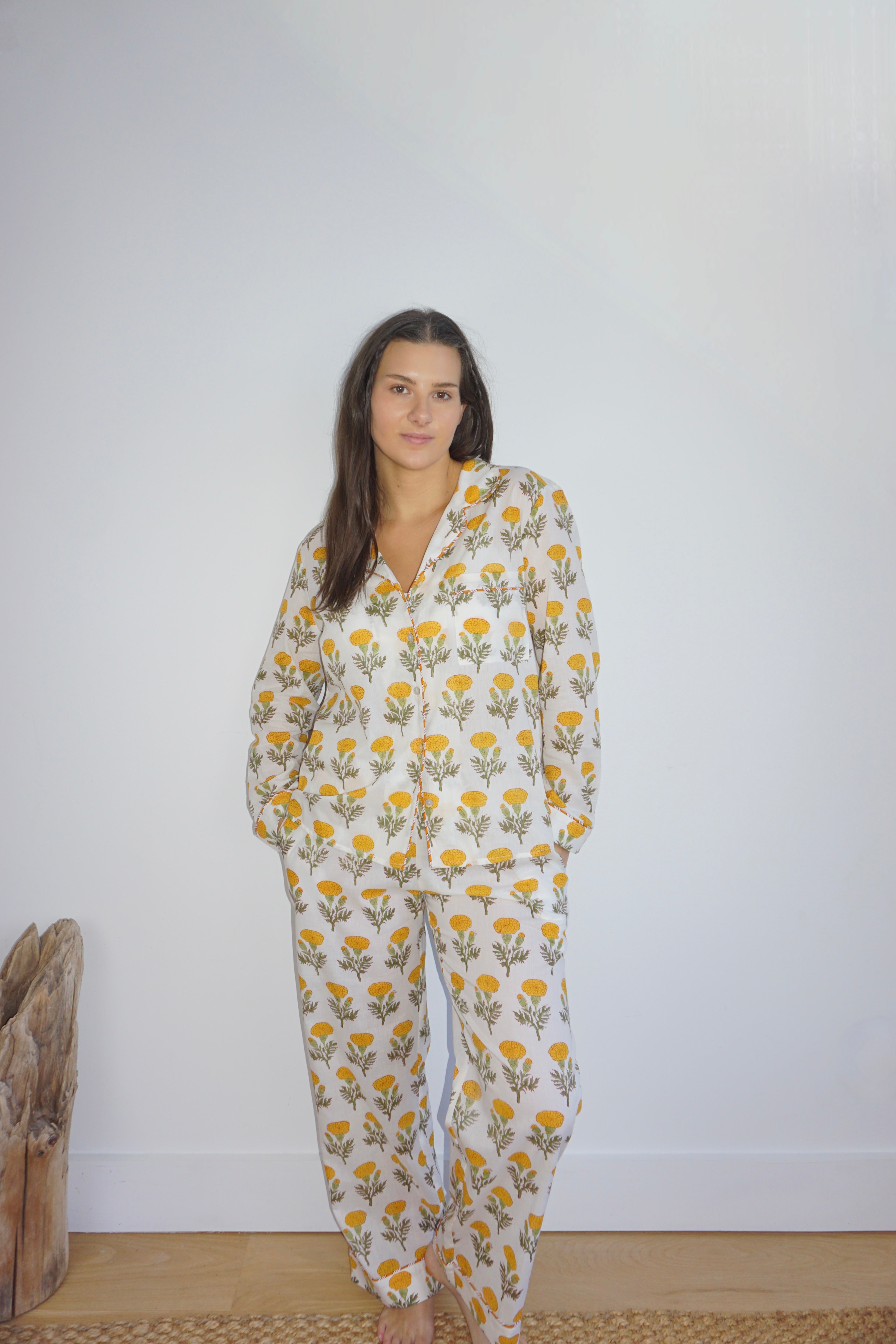 PJ Set - Long Sleeve Long Pant in Marigold