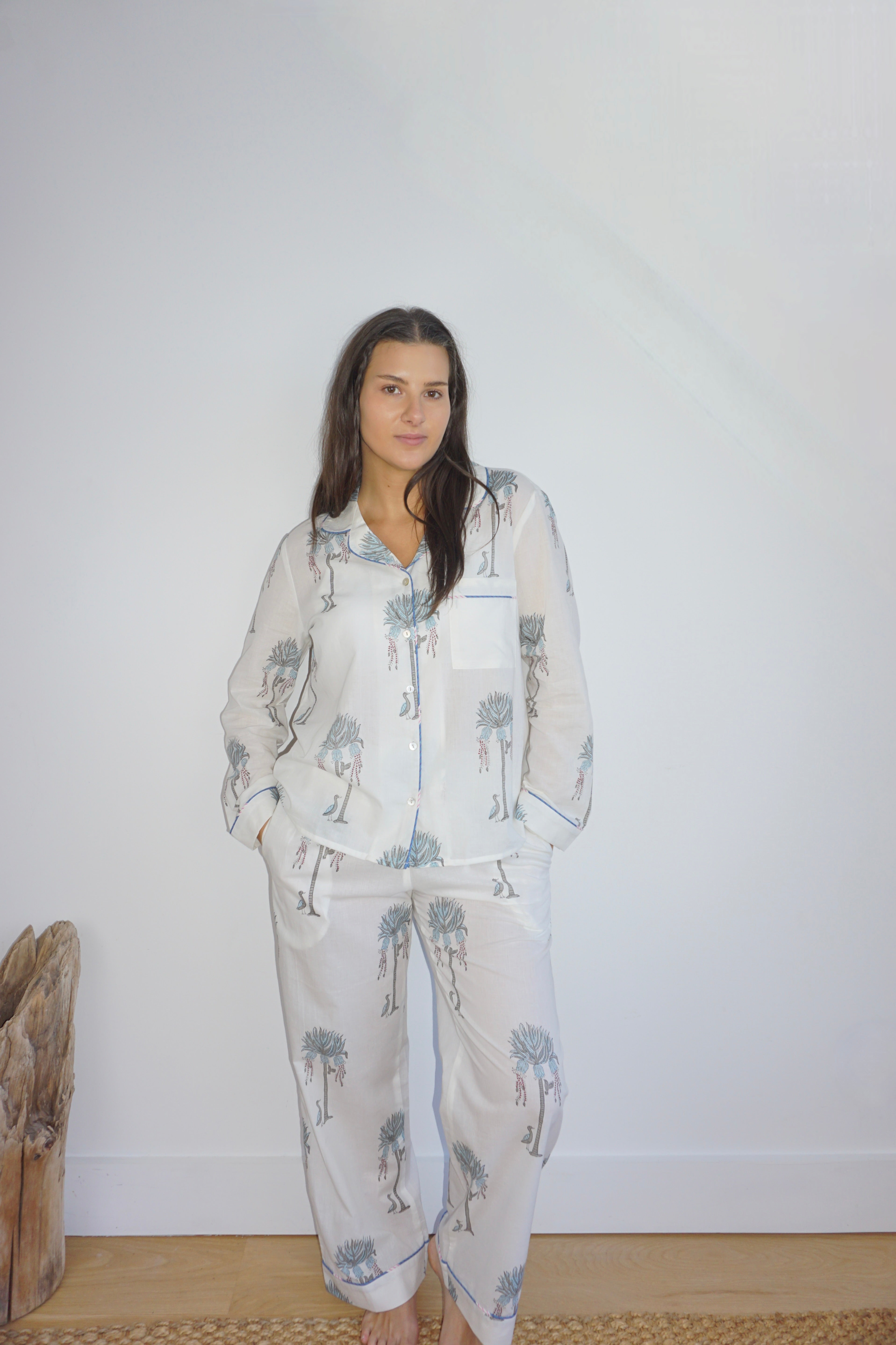 PJ Set - Long Sleeve Long Pant in Princess Palm