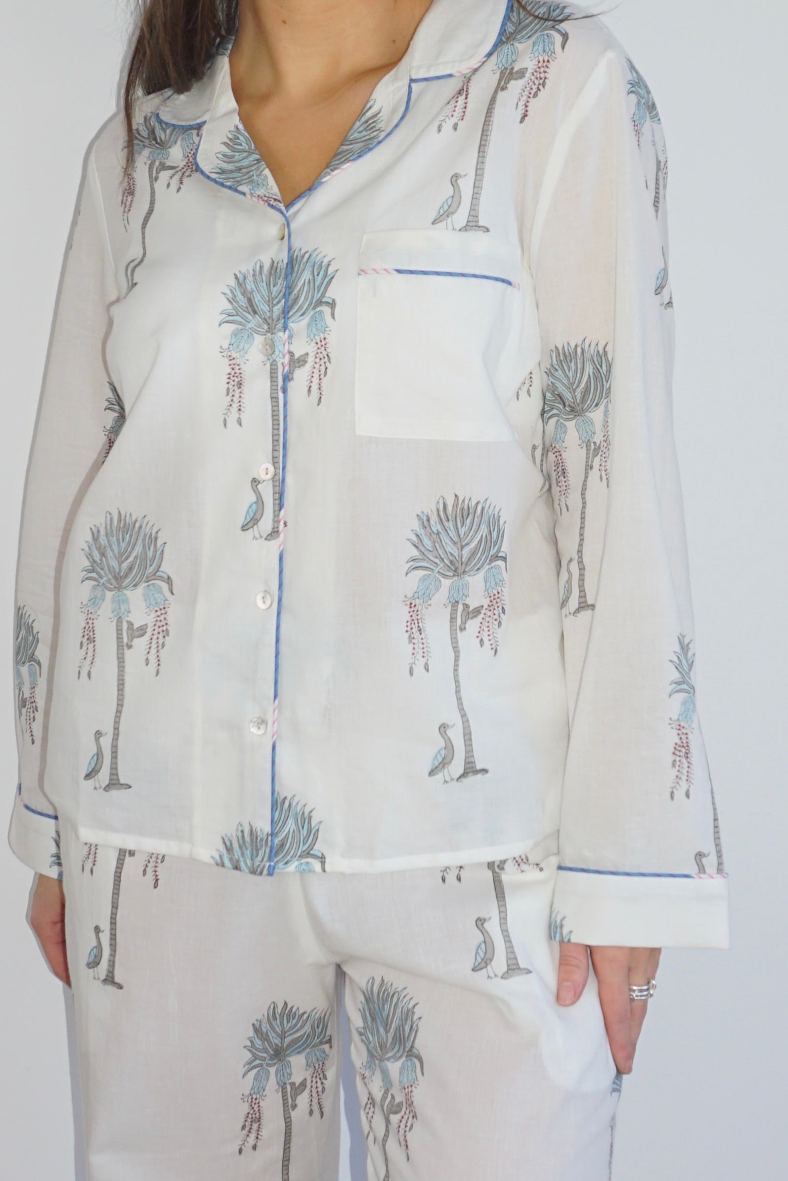 PJ Set - Long Sleeve Long Pant in Princess Palm