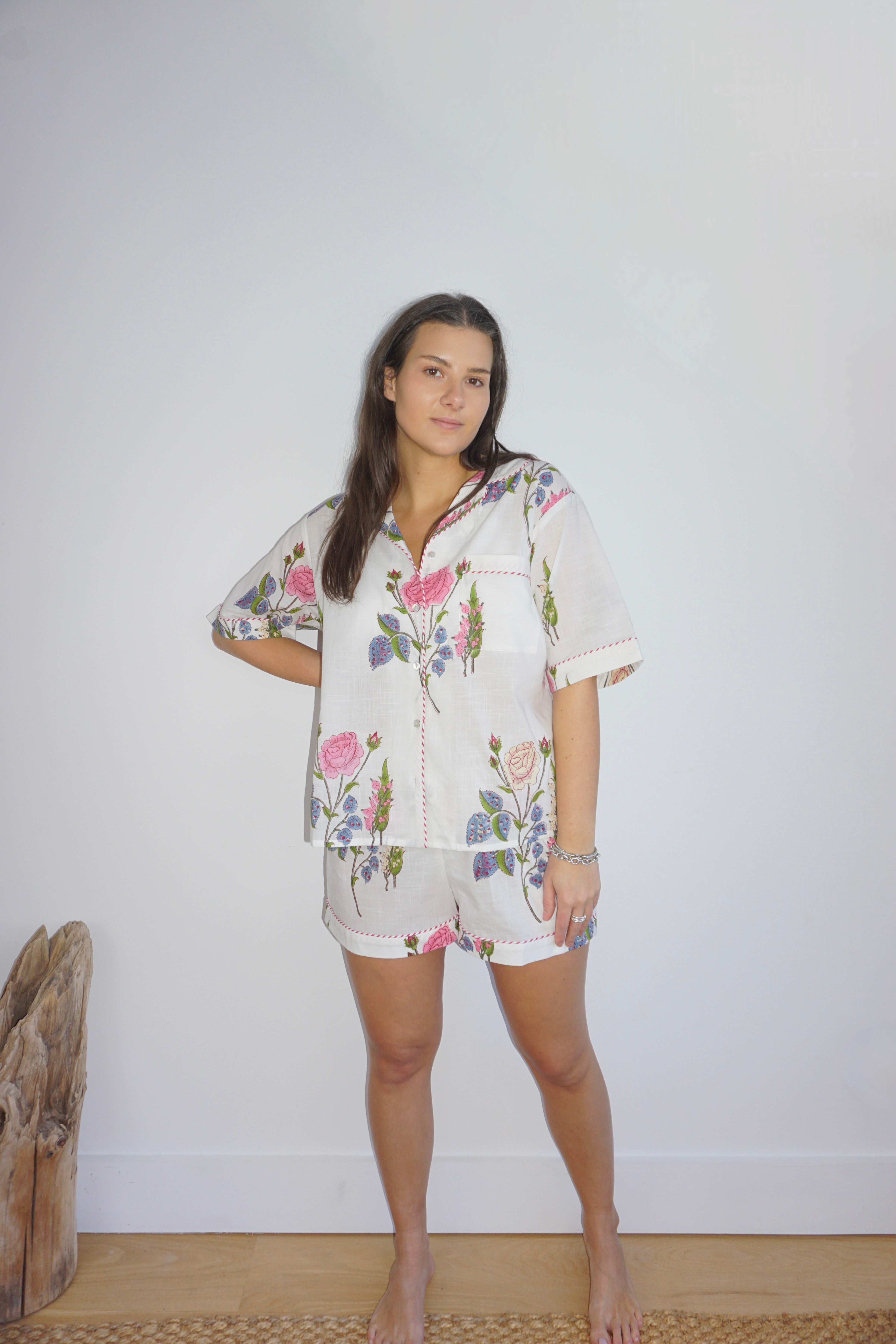 PJ Short Set in Multi Rosette