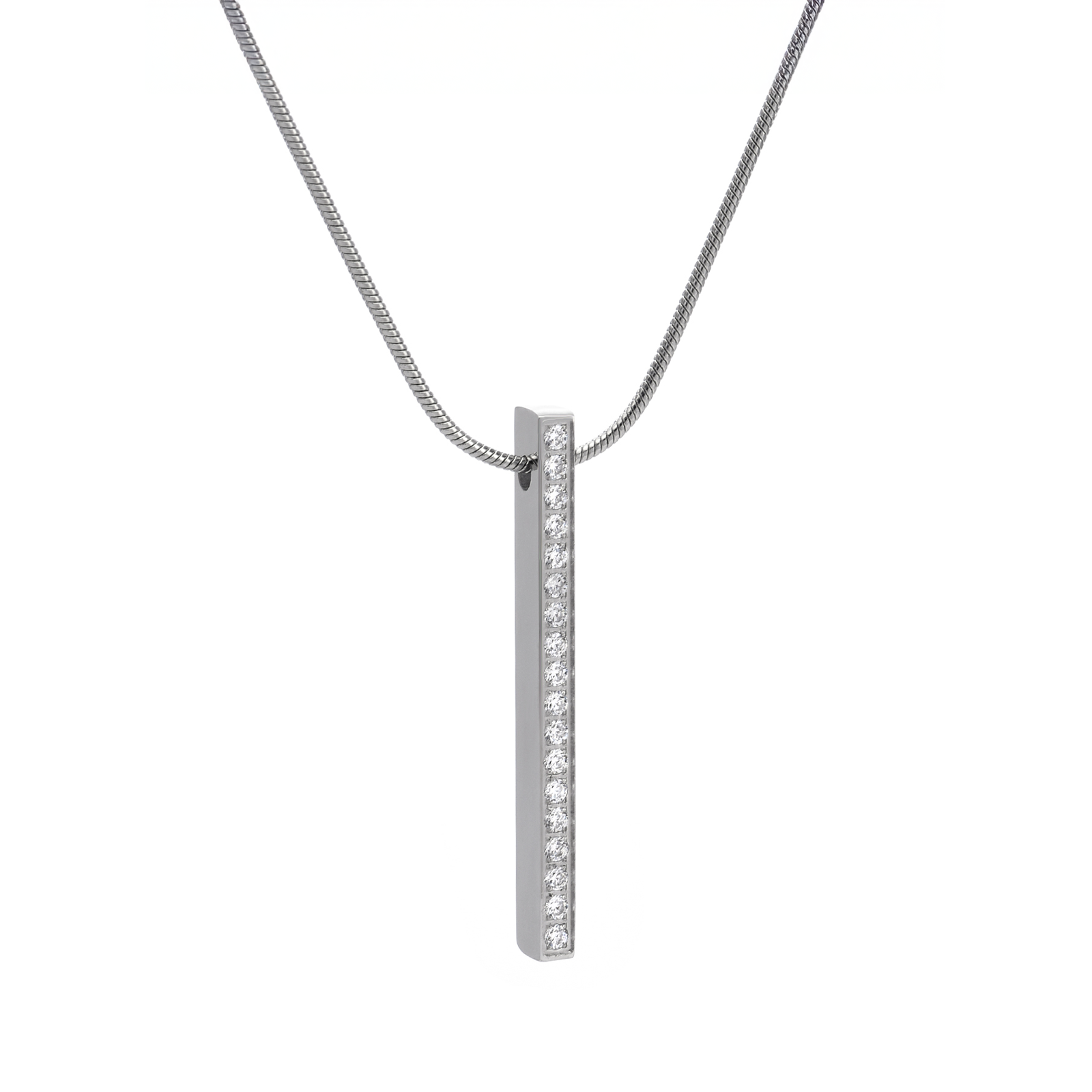 PT107W B.Tiff 18-Stone Bar Pendant by B.Tiff New York