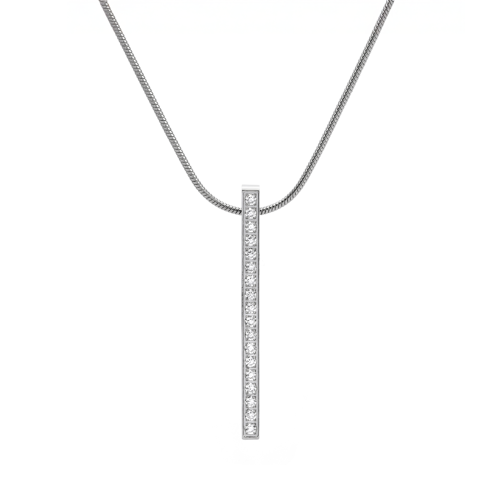PT107W B.Tiff 18-Stone Bar Pendant by B.Tiff New York