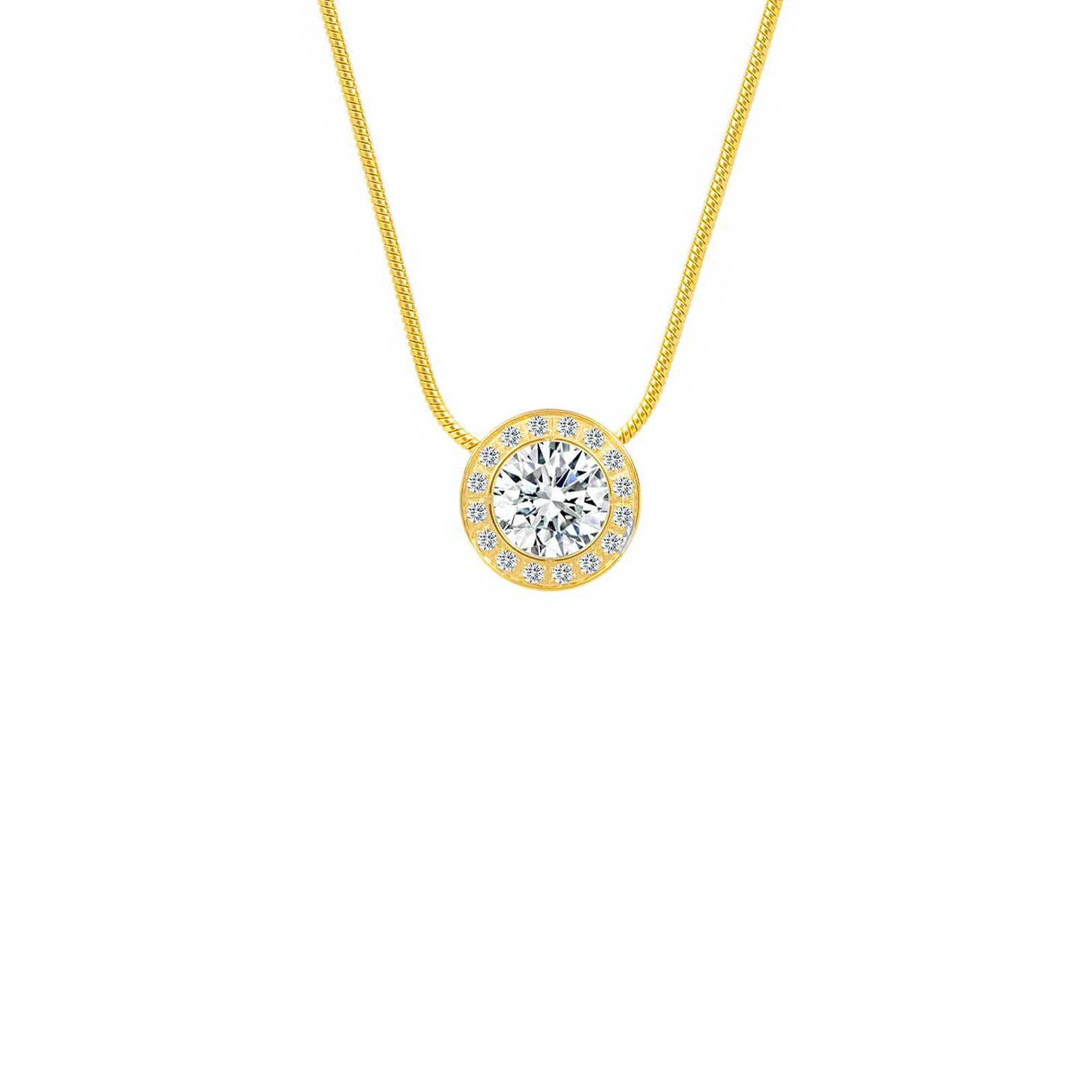 PT125G B.Tiff Gold Aŭreolo 1ct Pendant by B.Tiff New York