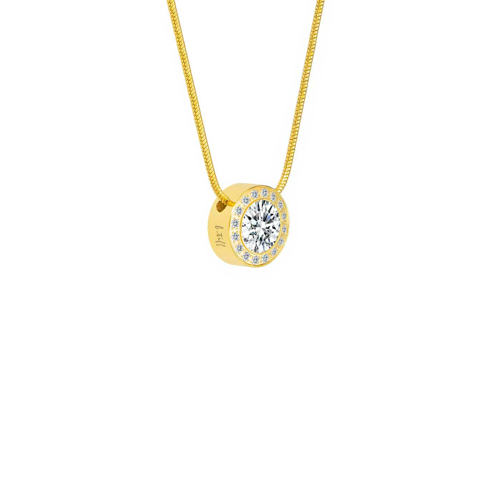 PT125G B.Tiff Gold Aŭreolo 1ct Pendant by B.Tiff New York