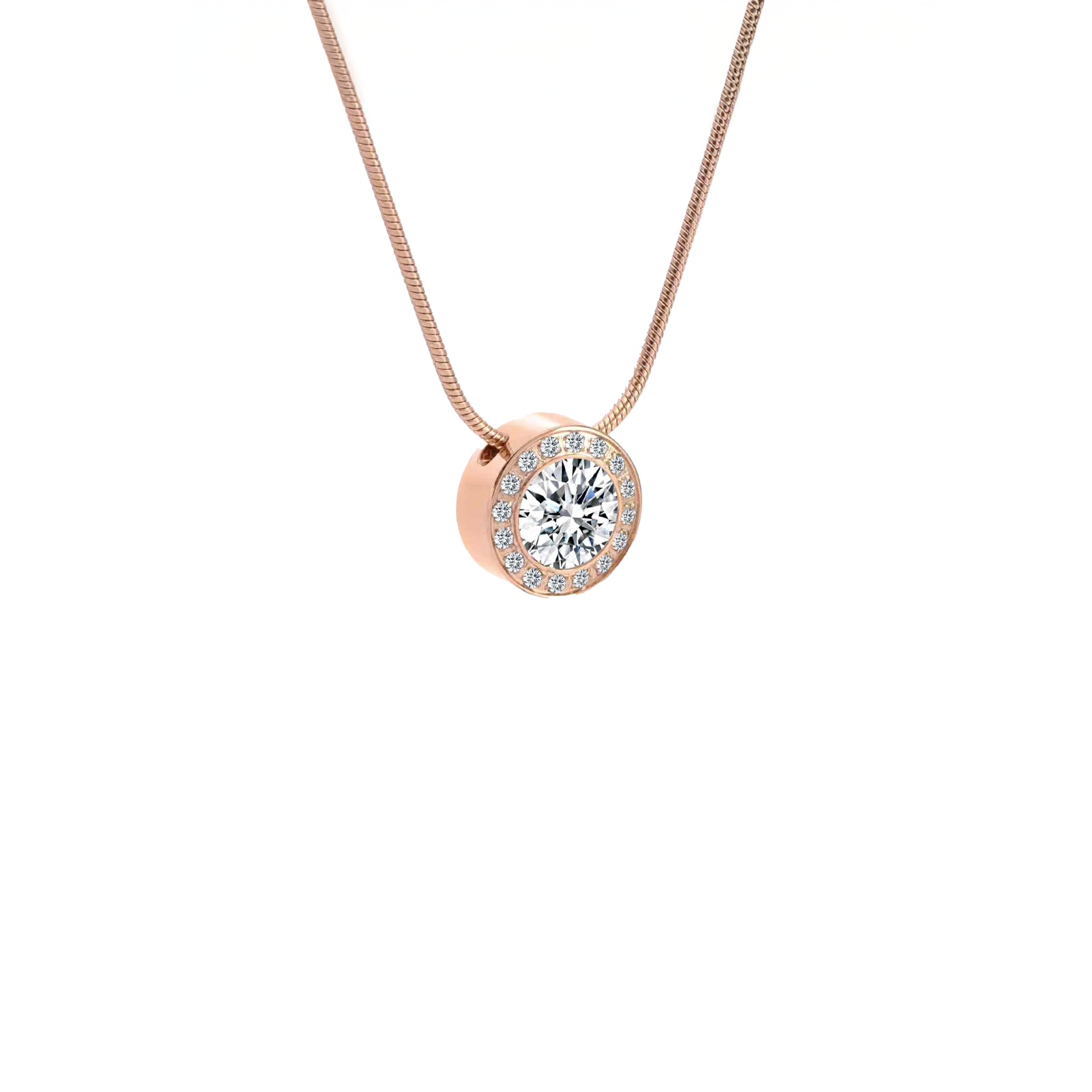 PT125RG B.Tiff Rose Gold Aŭreolo 1ct Pendant