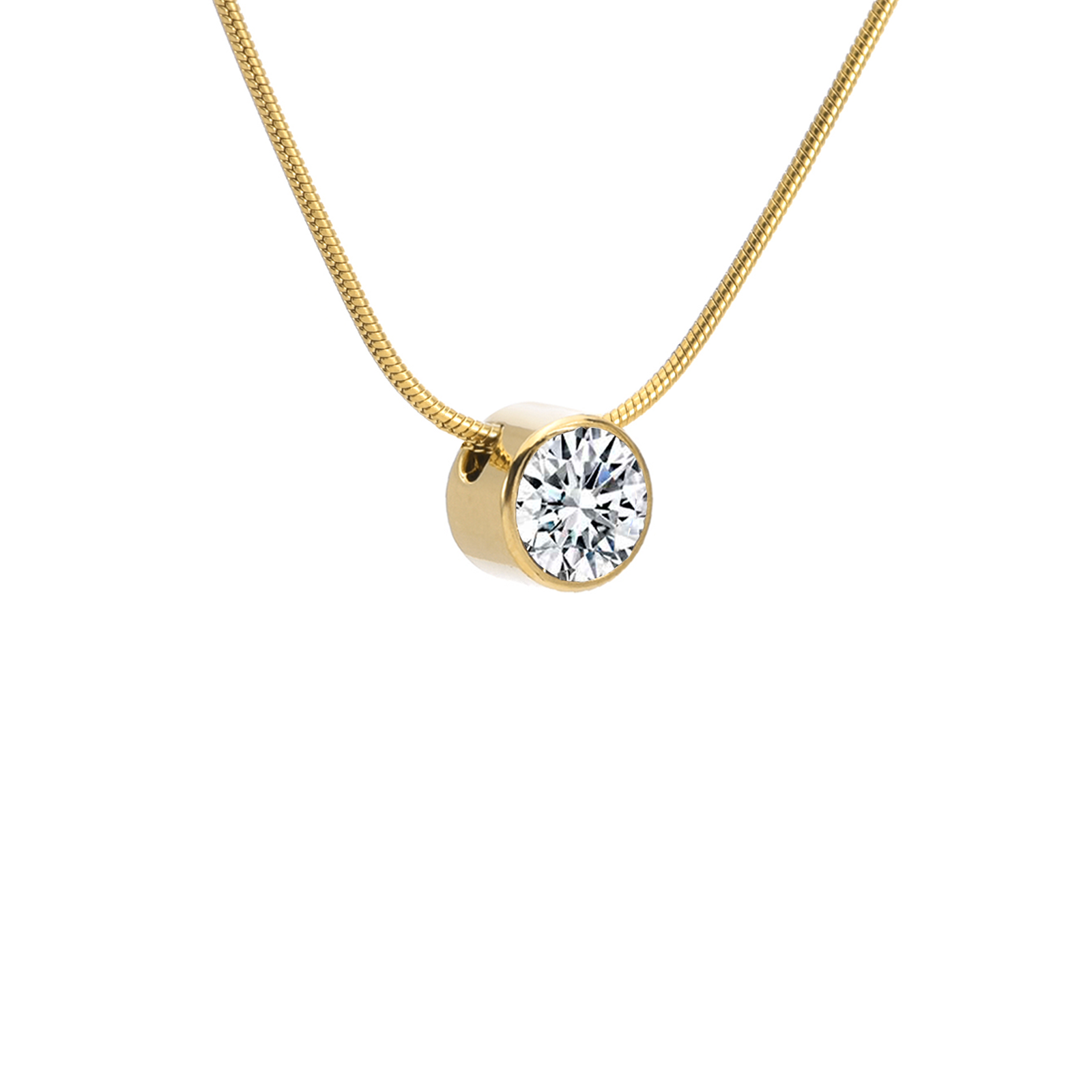 PT201G B.Tiff Gold 2 ct Solitaire Pendant