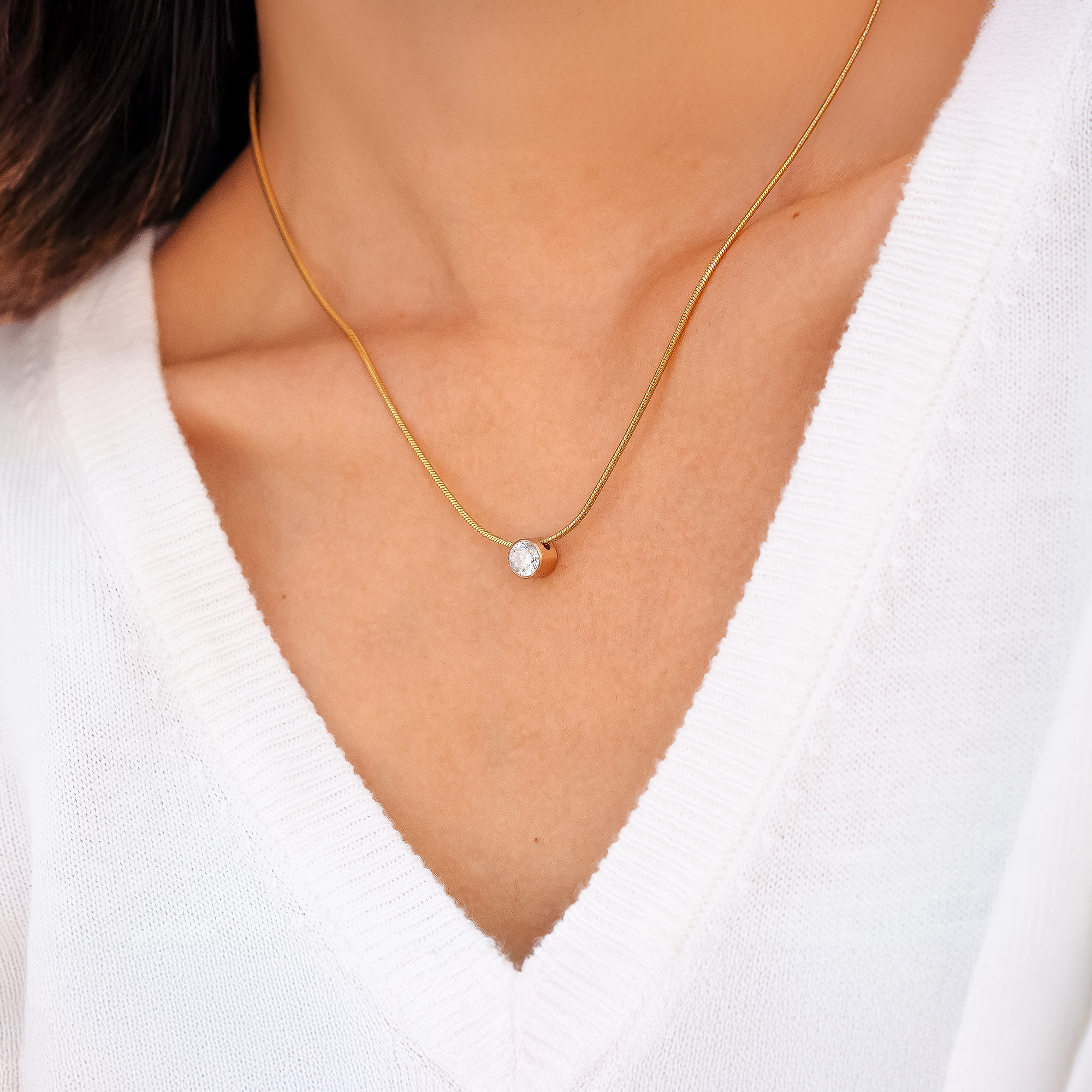 PT101G B.Tiff Gold 1 ct Solitaire Pendant