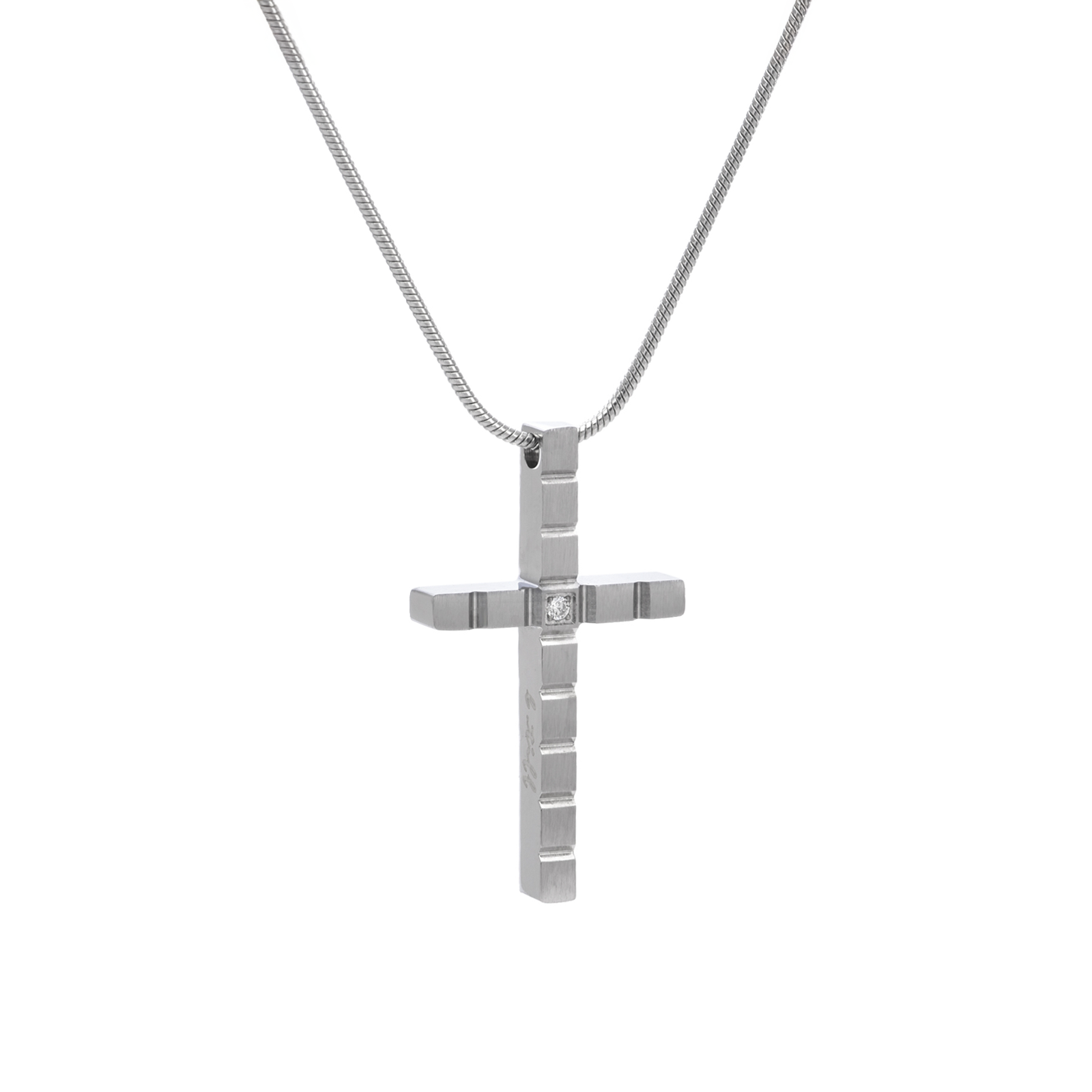 PT209W B.Tiff Box Cut Cross Pendant