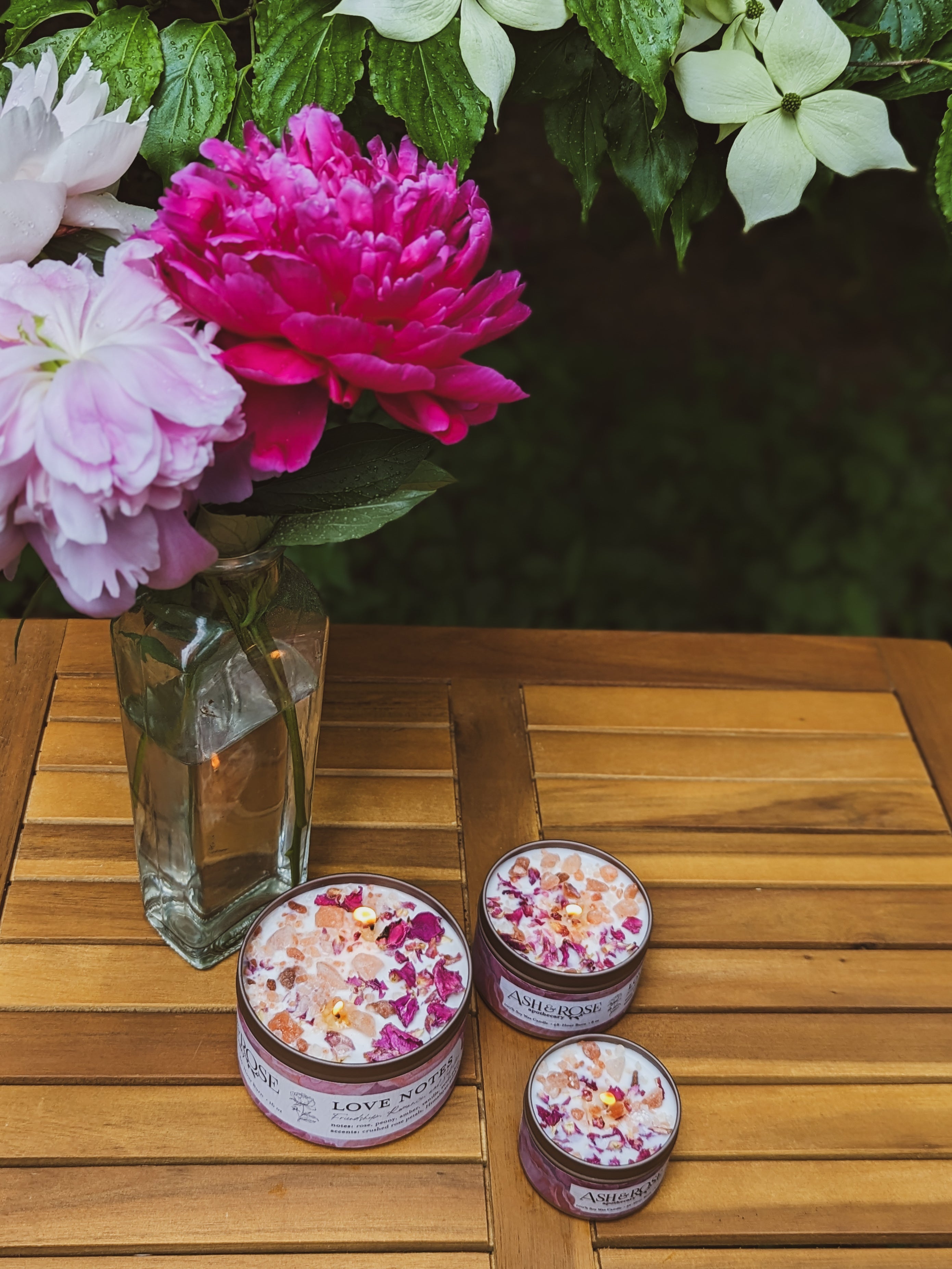 LOVE NOTES Rose + Pink Salt Candle