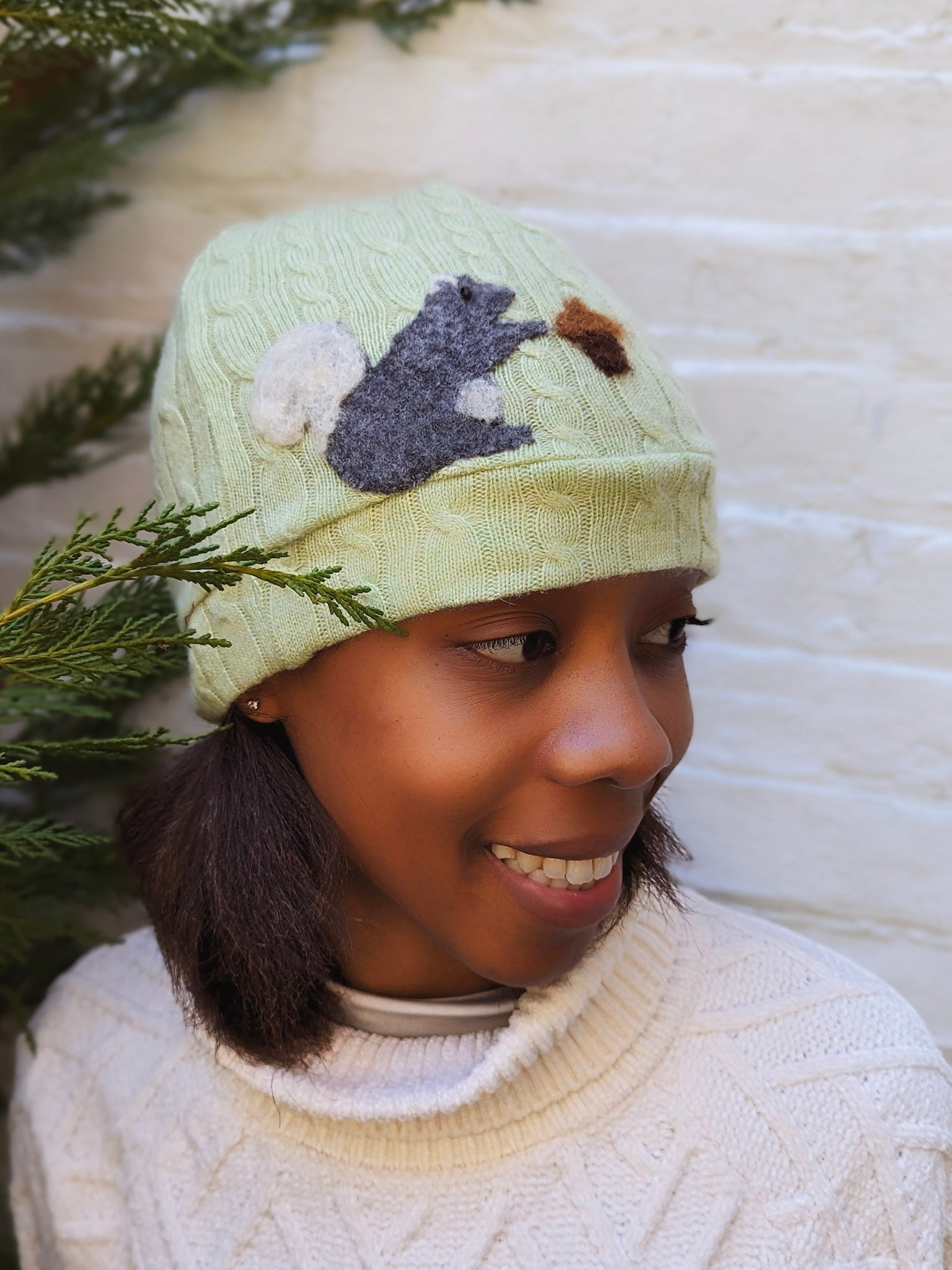 Squirrel Cashmere Hat - Adult