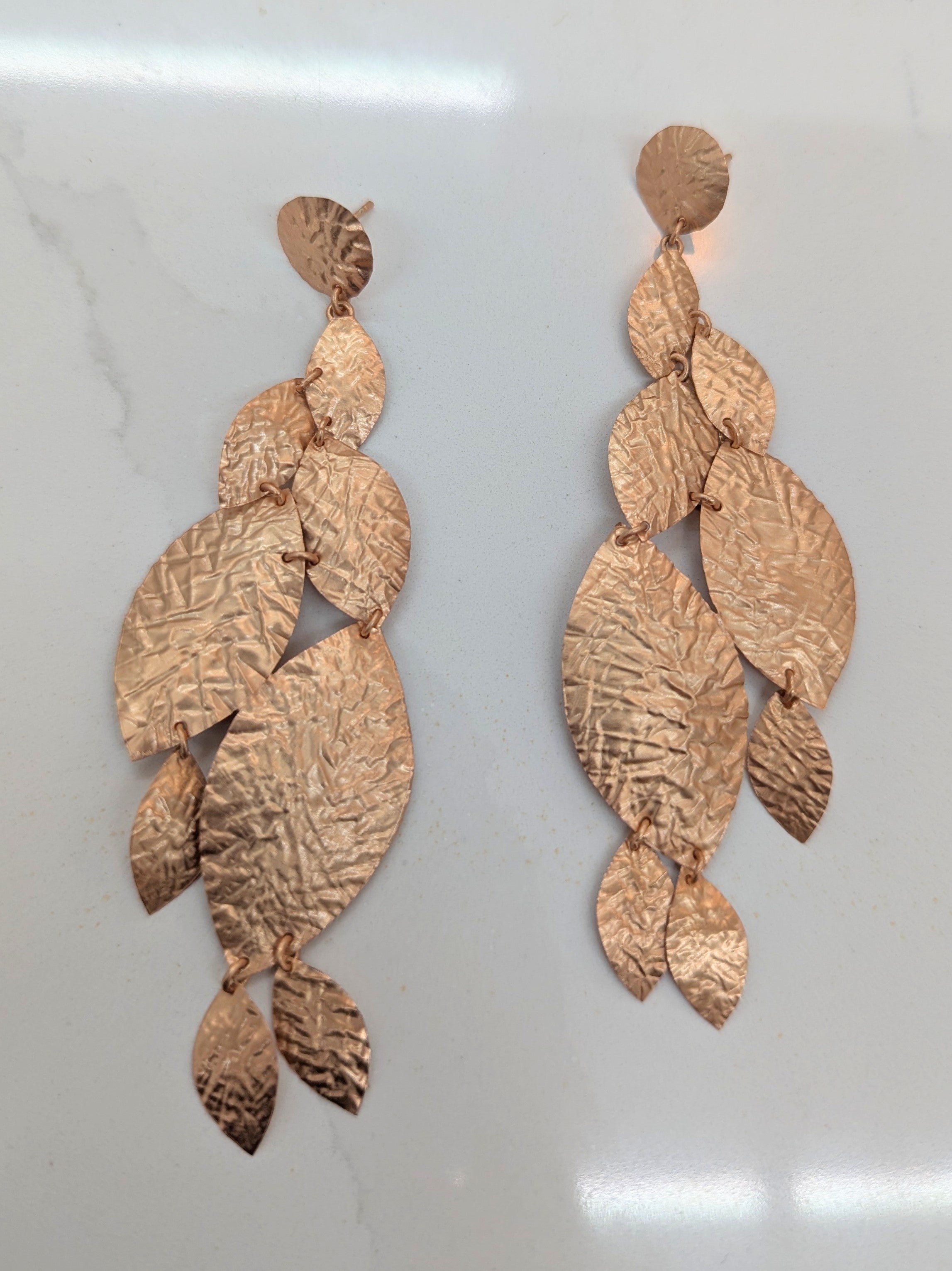 Cascading Leaf Statement Earrings