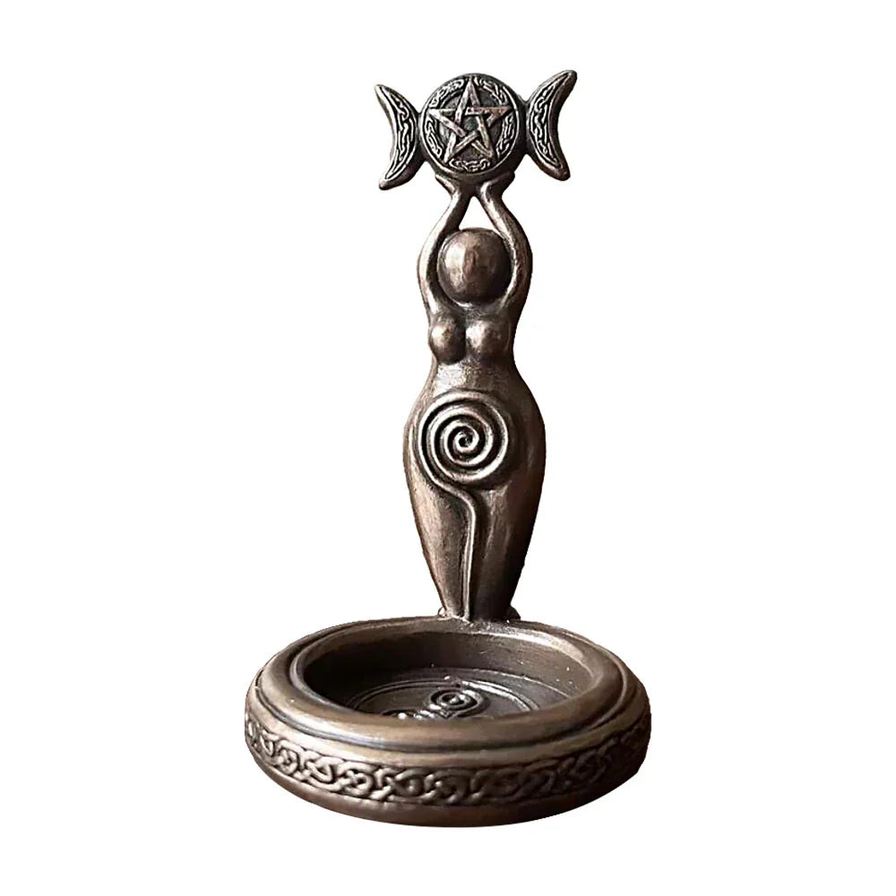 Goddess Triple Moon Candle Holder