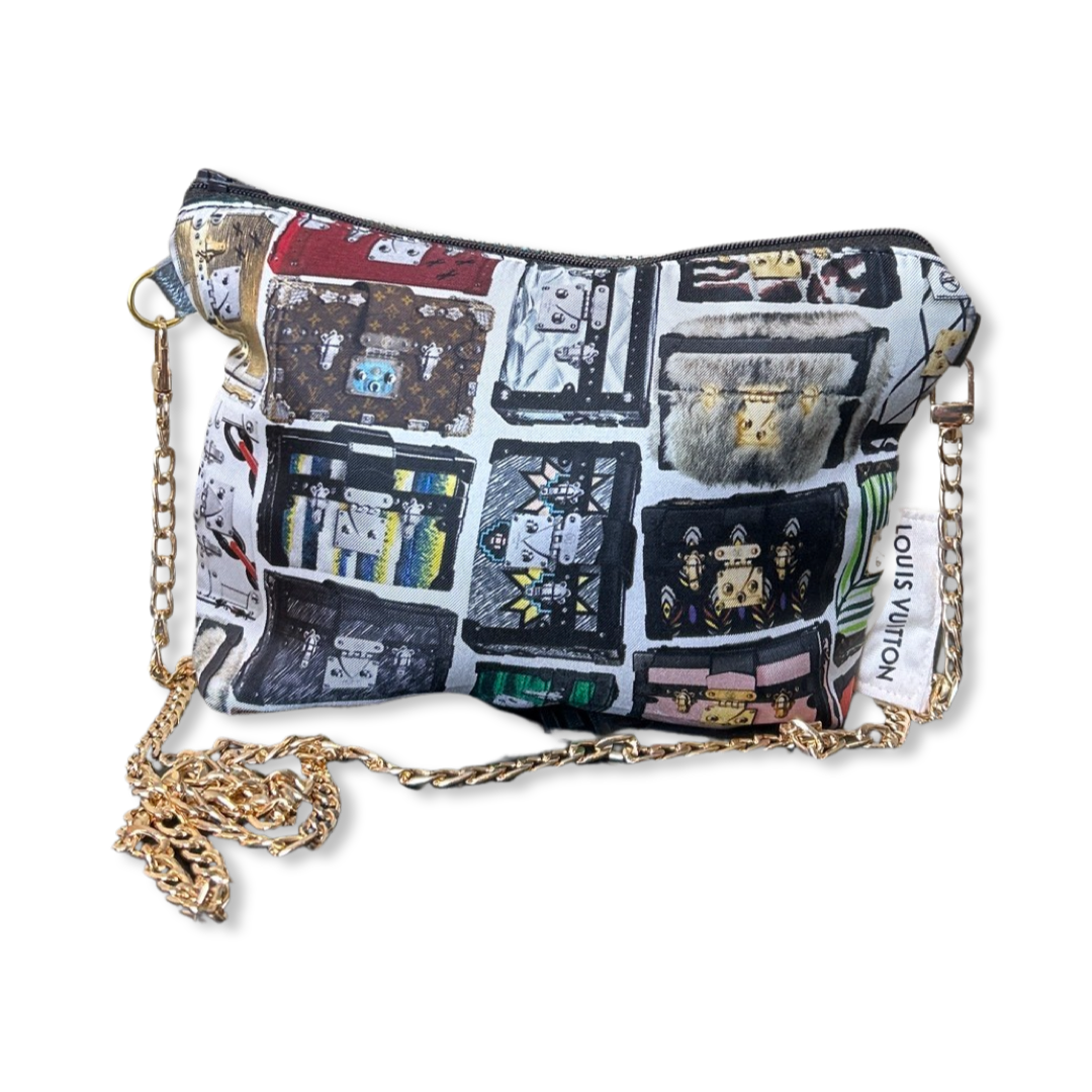 Petite Malle Vintage Scarf Crossbody Bag