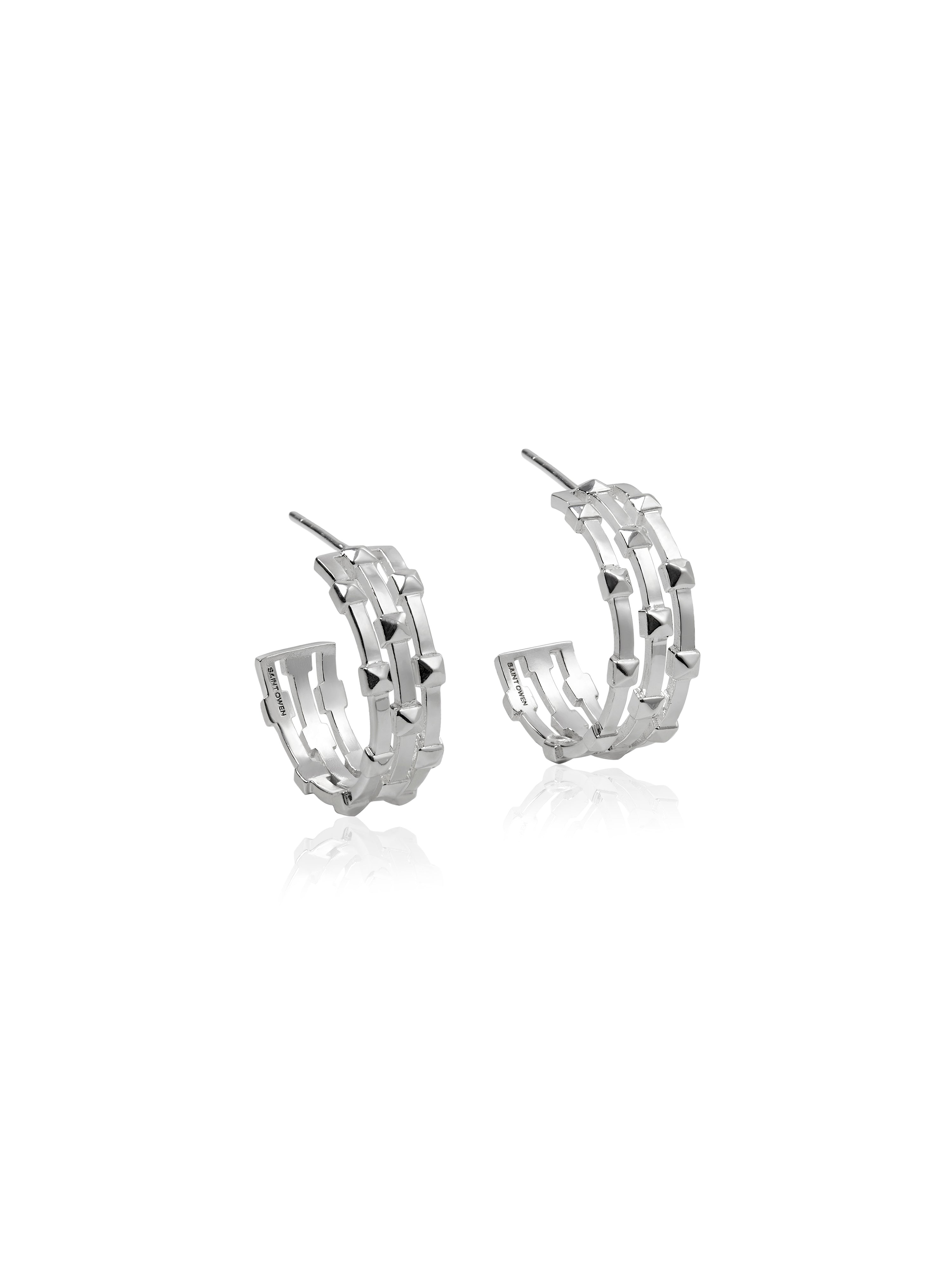 Pyramid Hoops - Silver