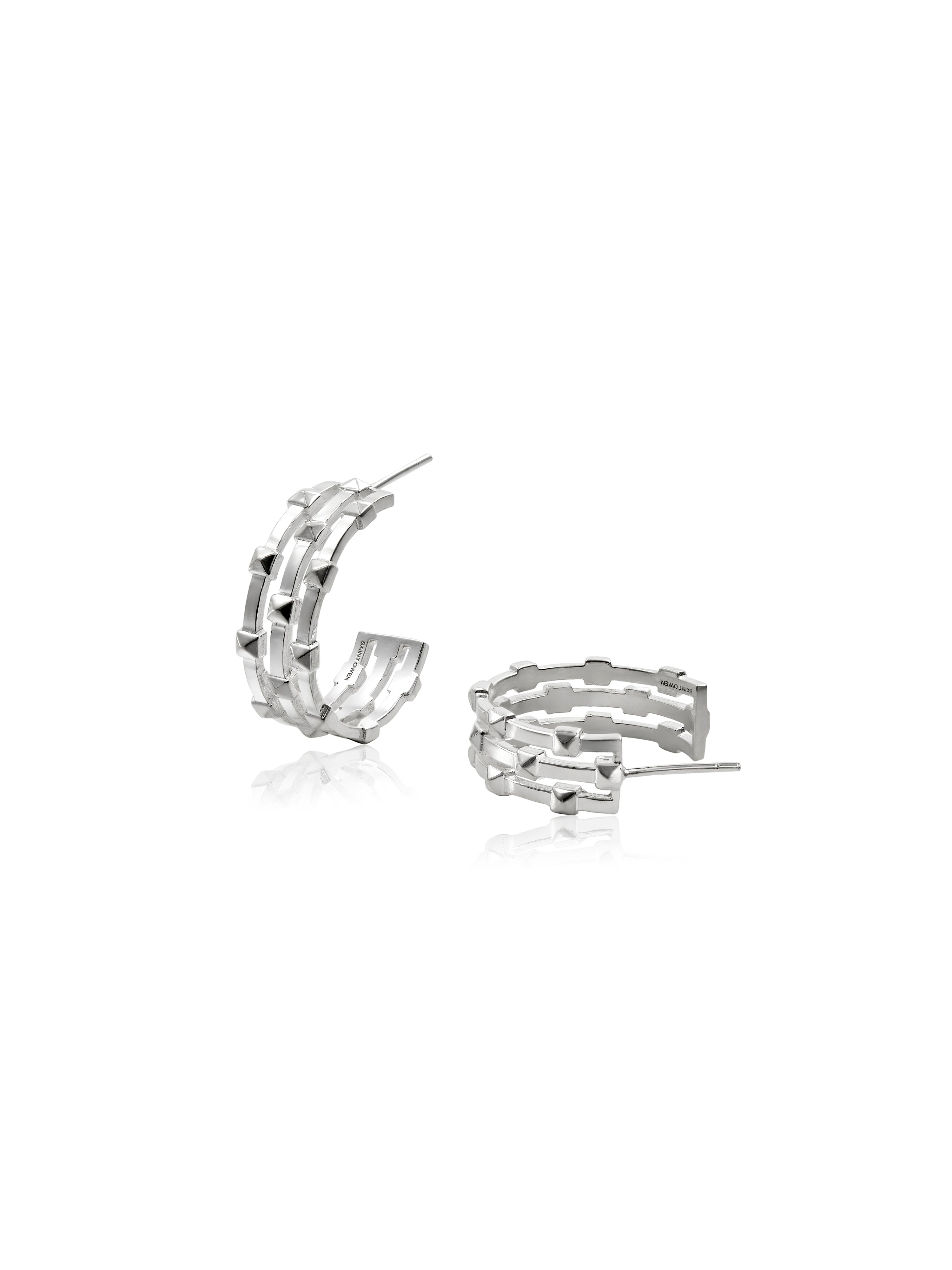 Pyramid Hoops - Silver