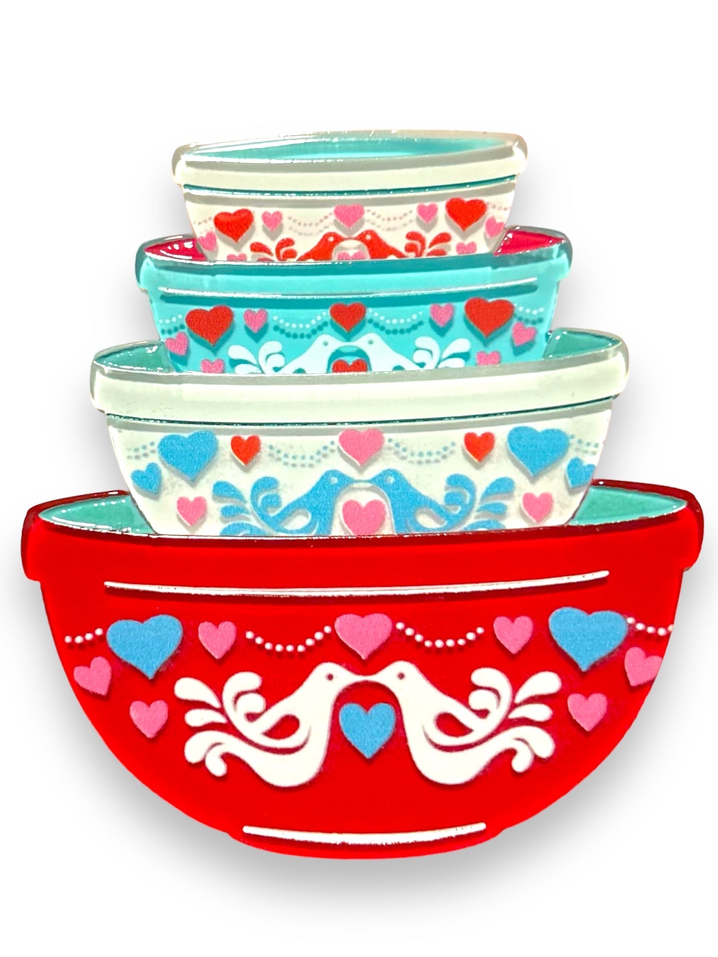 Lovebirds Nesting Bowls Brooch by Lipstick & Chrome