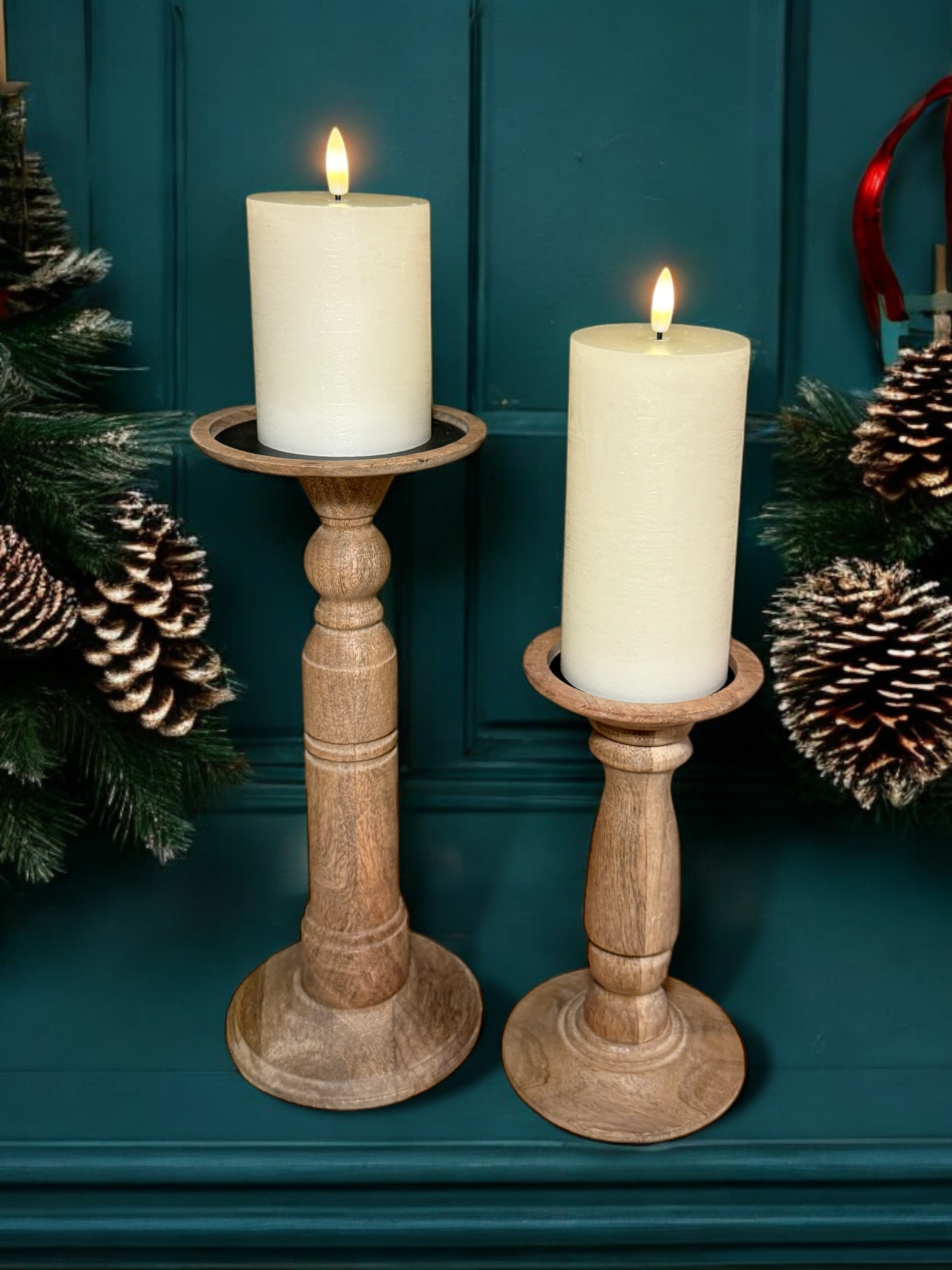 Ivory Wax 3D Flameless Pillar Candles