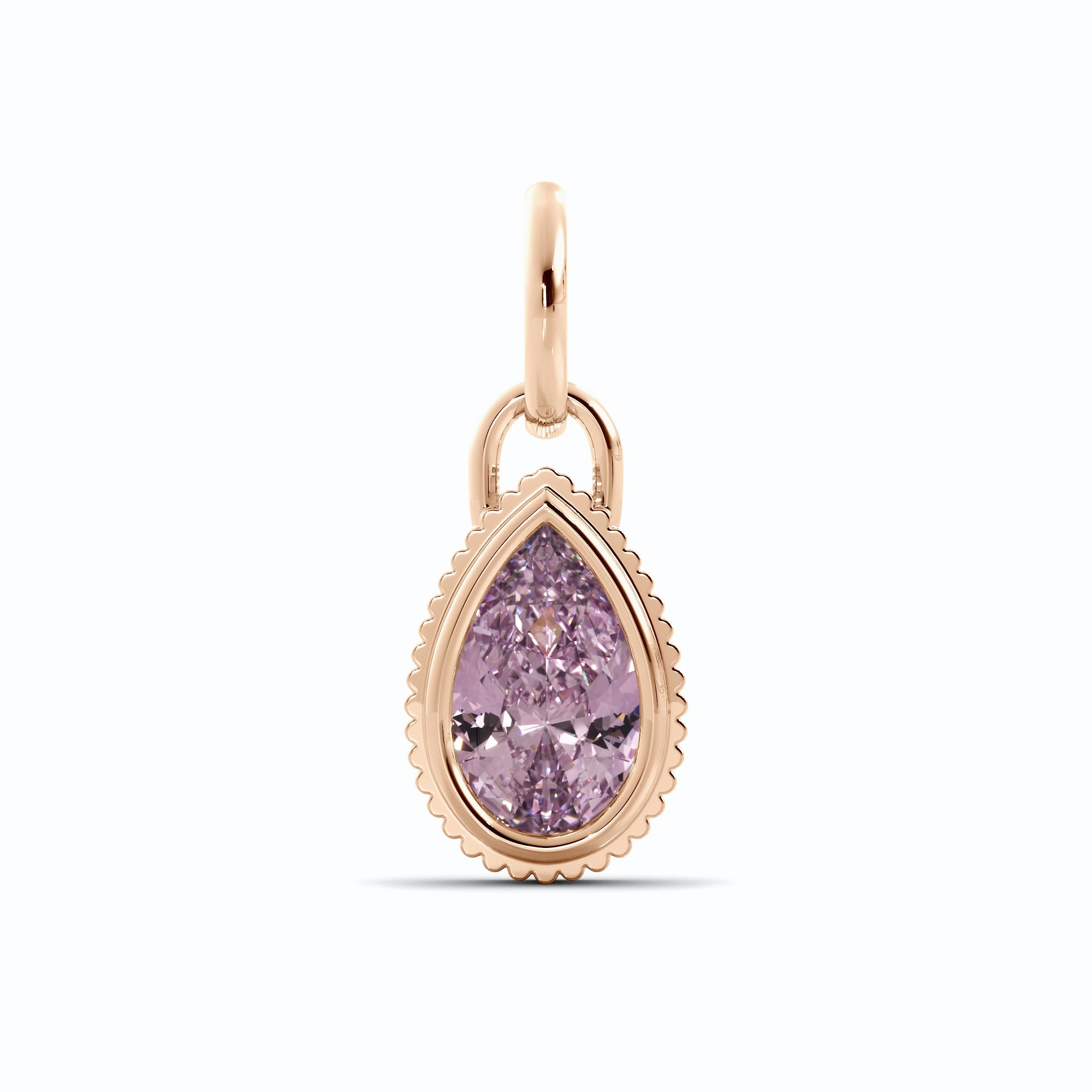 Pink Pear Diamond Charm
