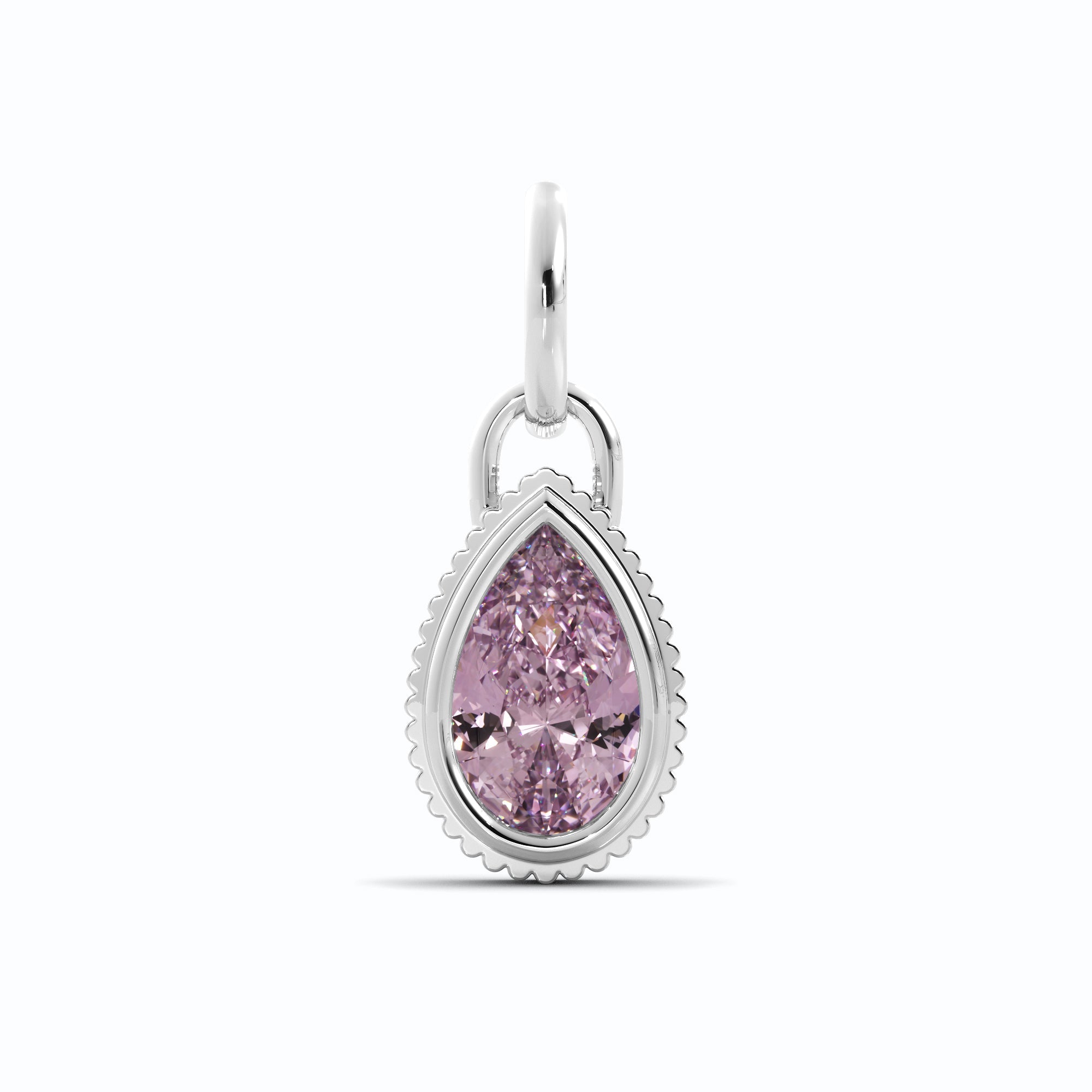 Pink Pear Diamond Charm