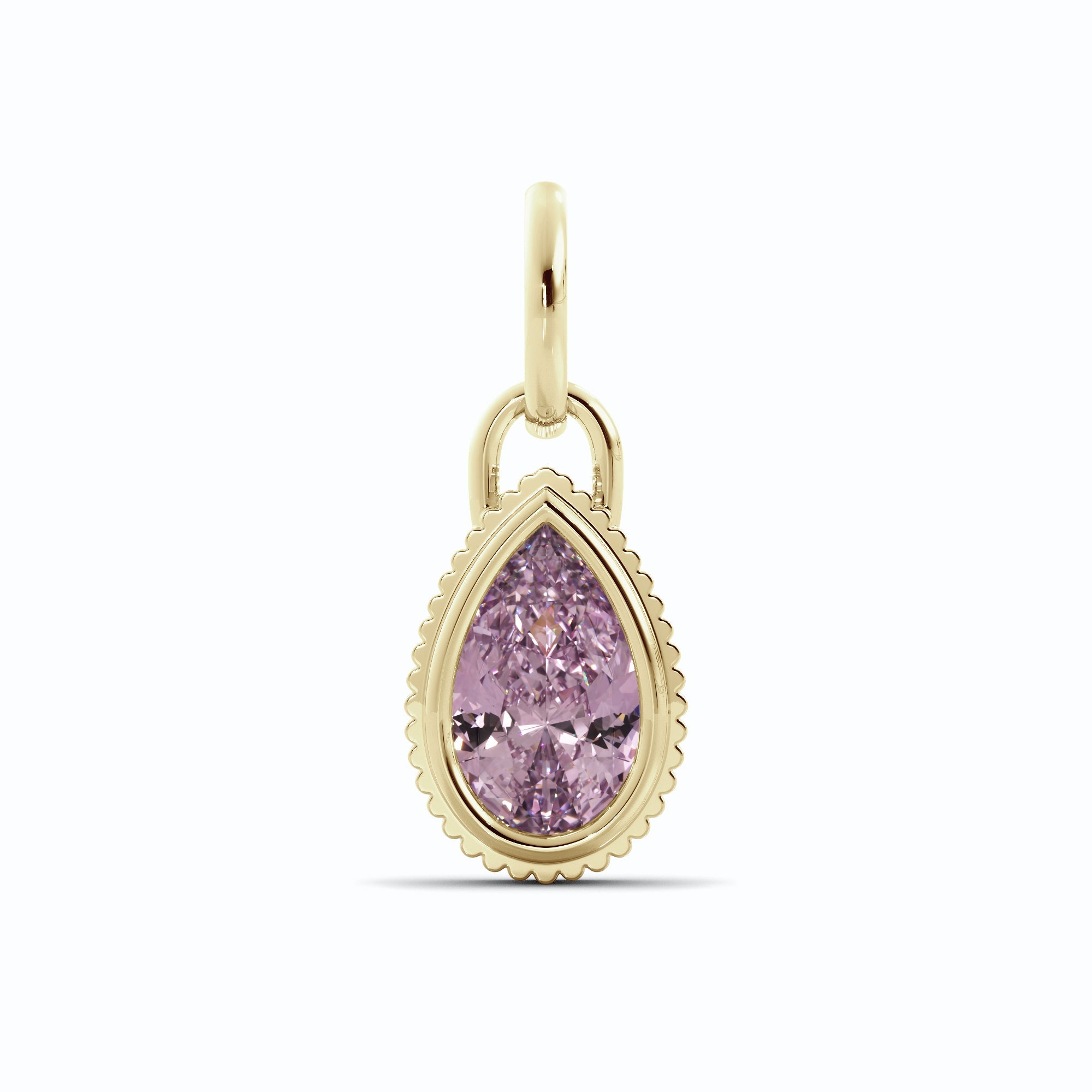 Pink Pear Diamond Charm