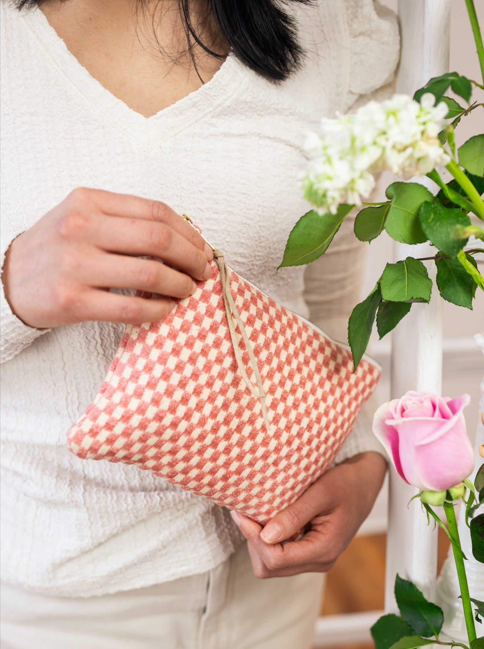 Amelia Pink Checks Purse