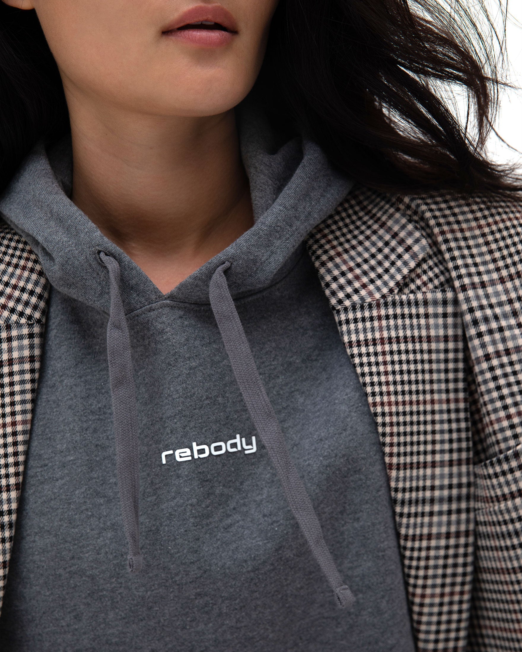 Rebody Logo Fleece Crop Hoodie-1