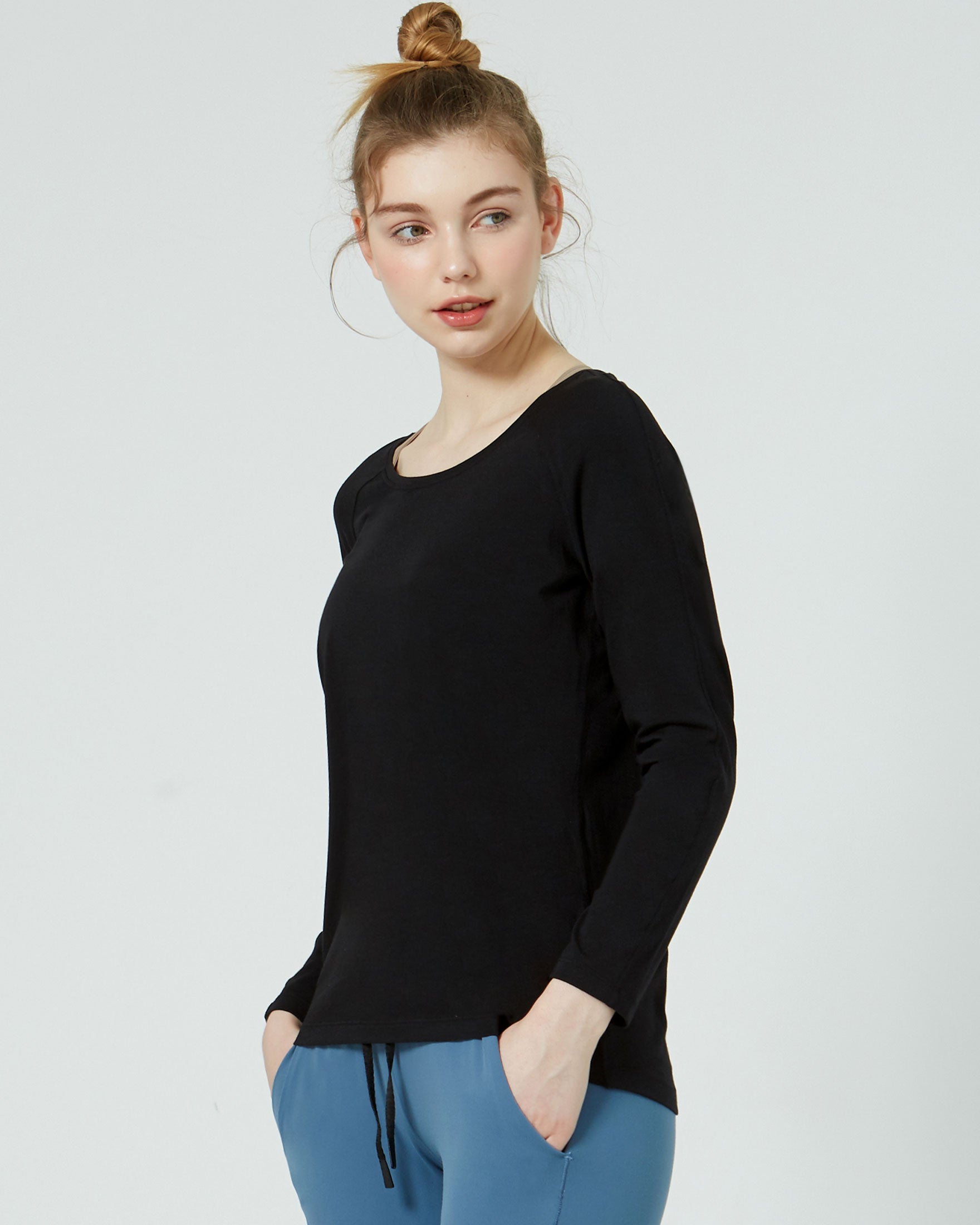 Rebody Essentials Scooped Long Sleeve Top-6