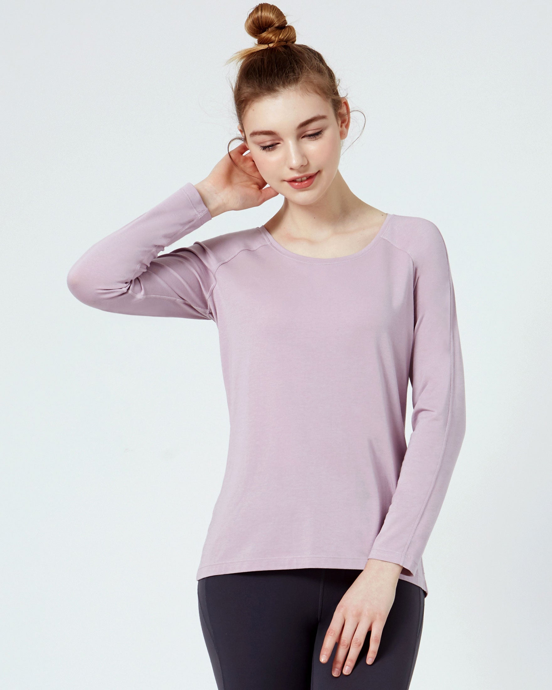 Rebody Essentials Scooped Long Sleeve Top-1