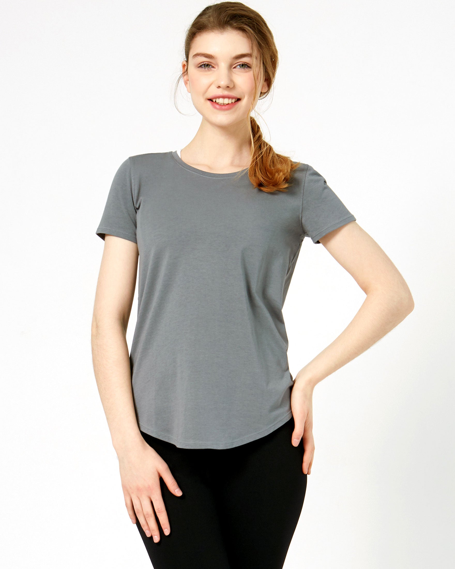 Rebody Essentials Scooped Short Sleeve Top-5