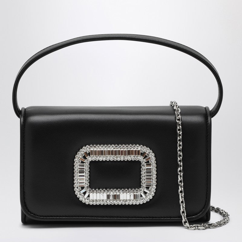 Roger Vivier Black Leather Micro Pilgrim Bag Women
