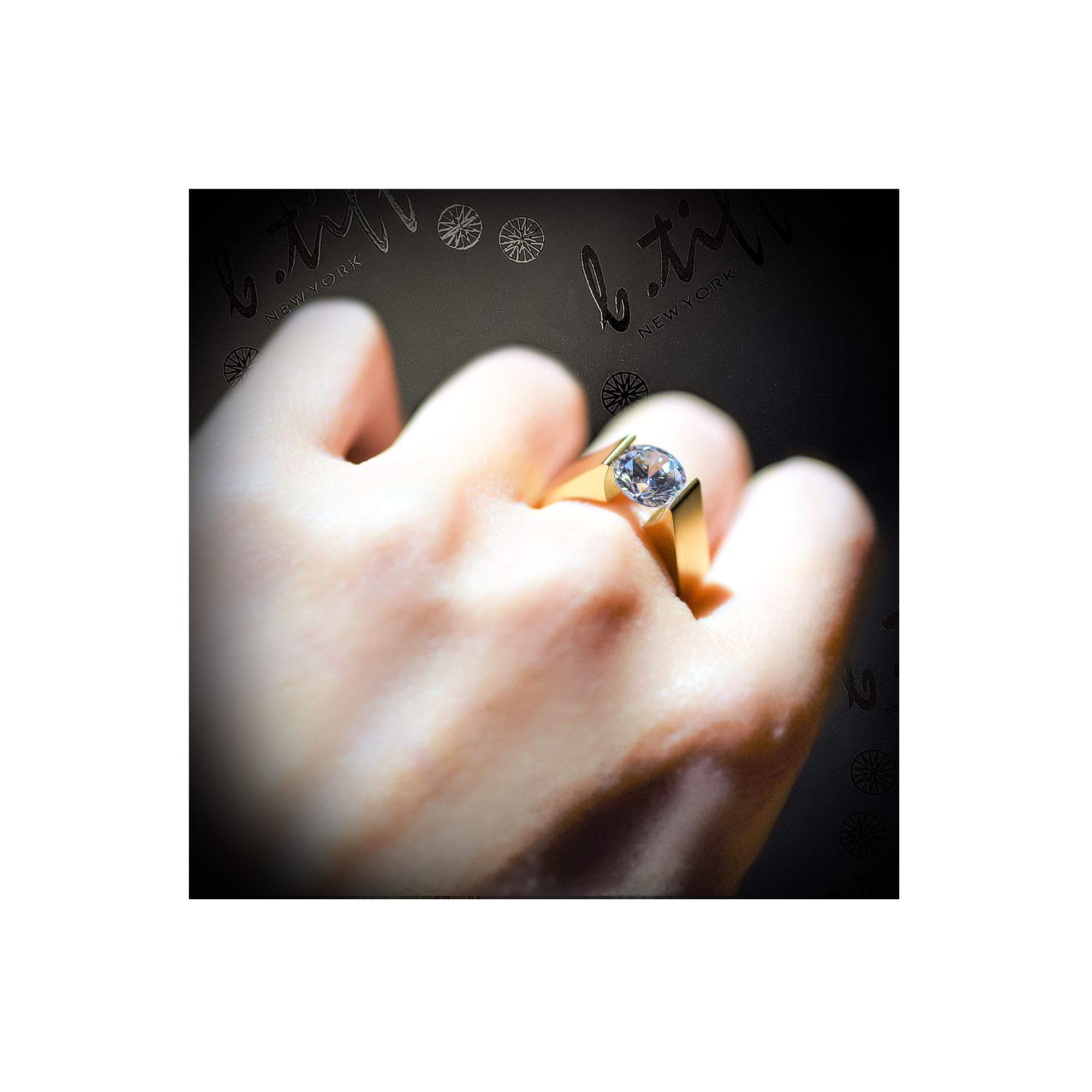 RG093G B.Tiff Gold 2 ct Round Solitaire Engagement Ring