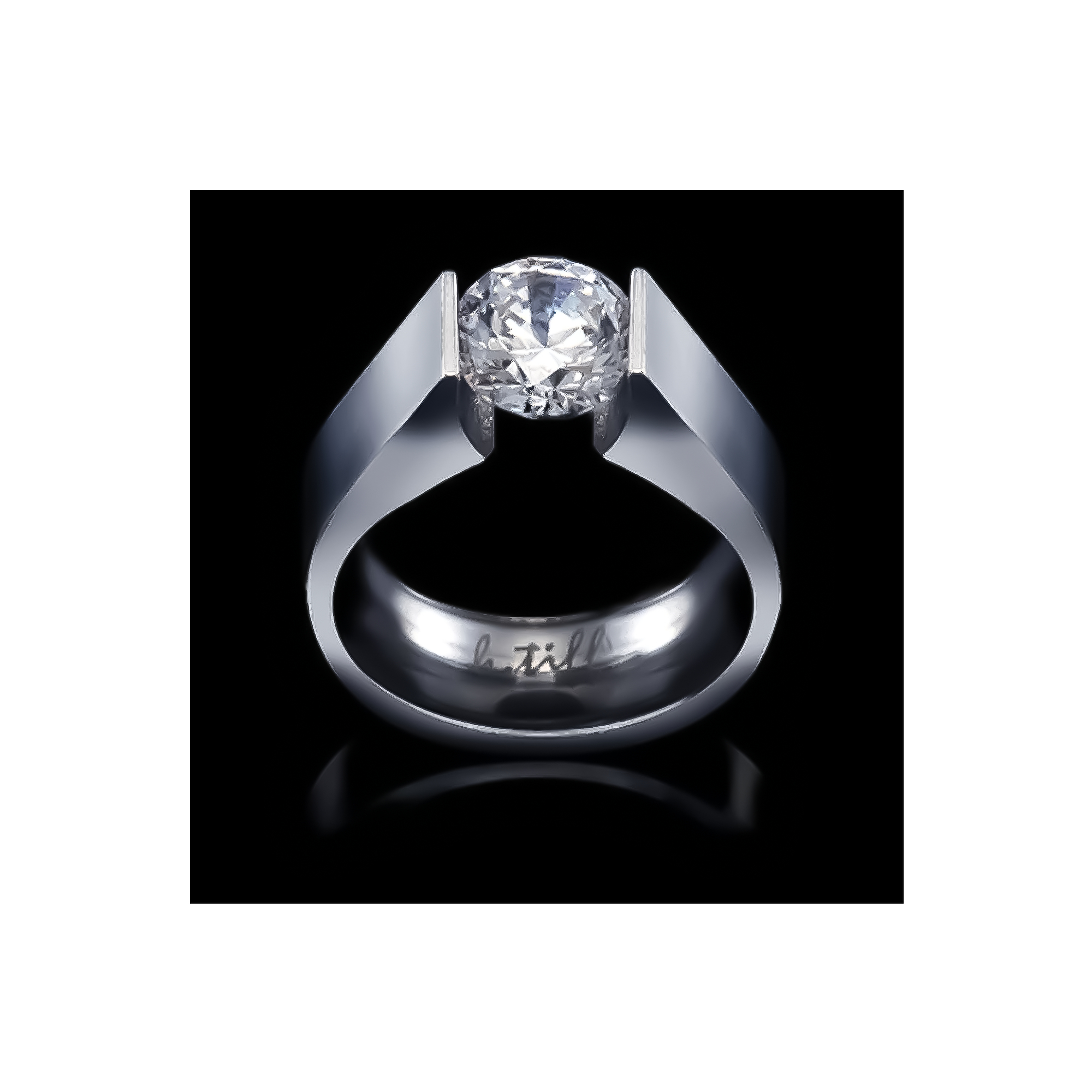 RG093W B.Tiff 2 ct Round Solitaire Engagement Ring