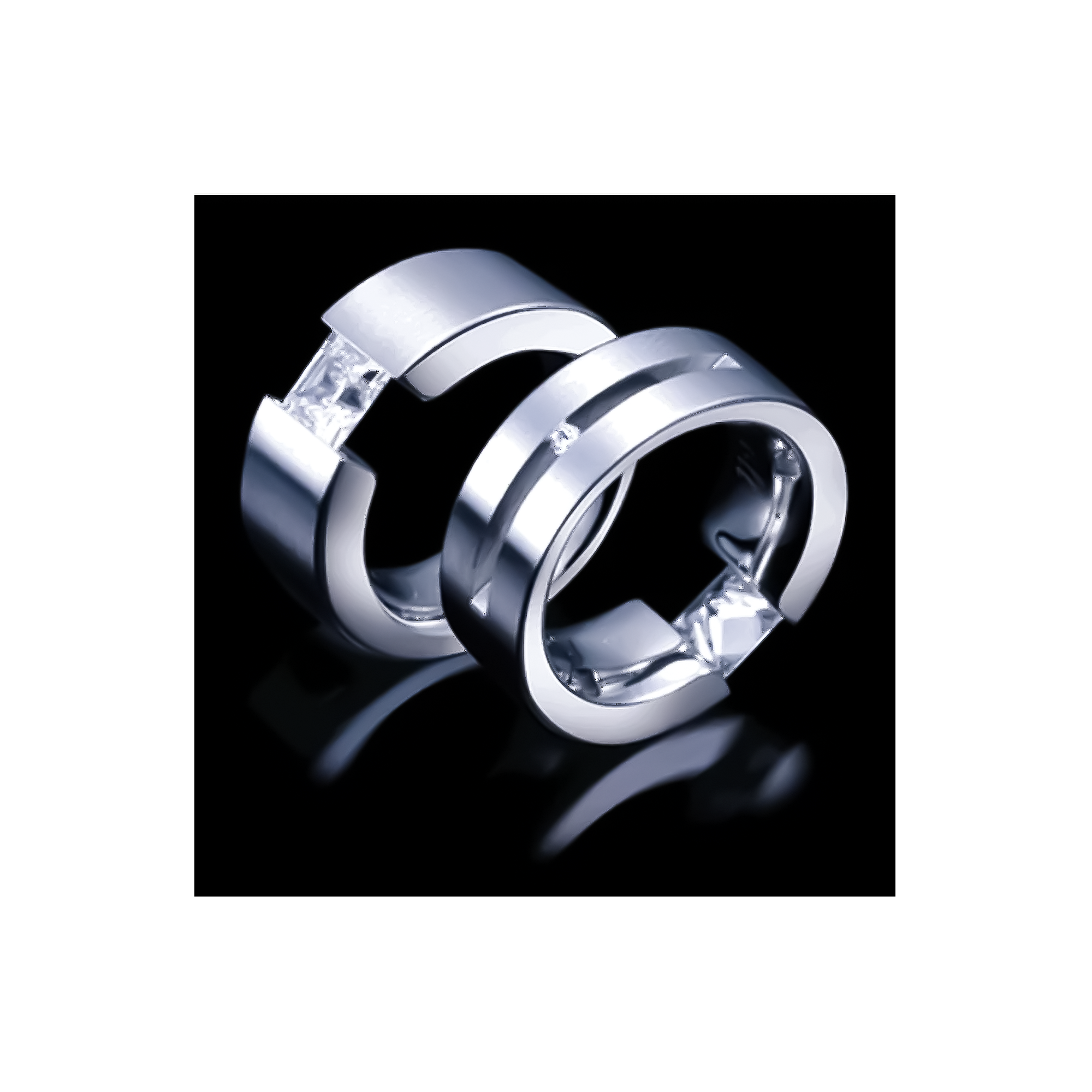 RG094W B.Tiff Tension 1 ct Princess Cut Solitaire Ring