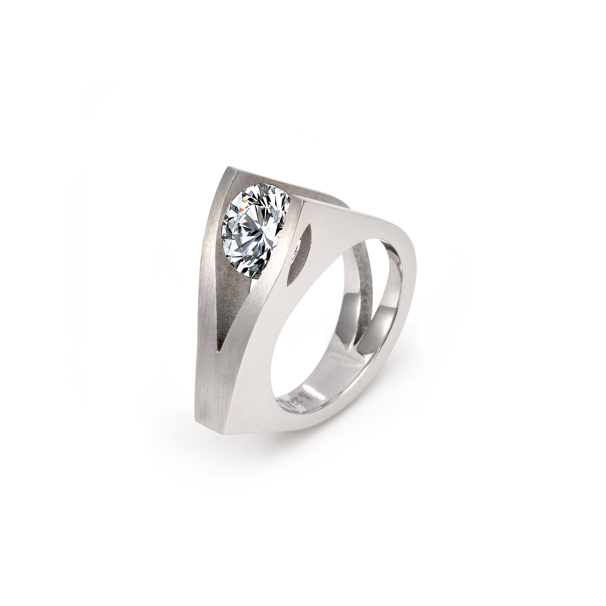 RG095W B.Tiff Tension Wishbone 2 ct Solitaire Ring