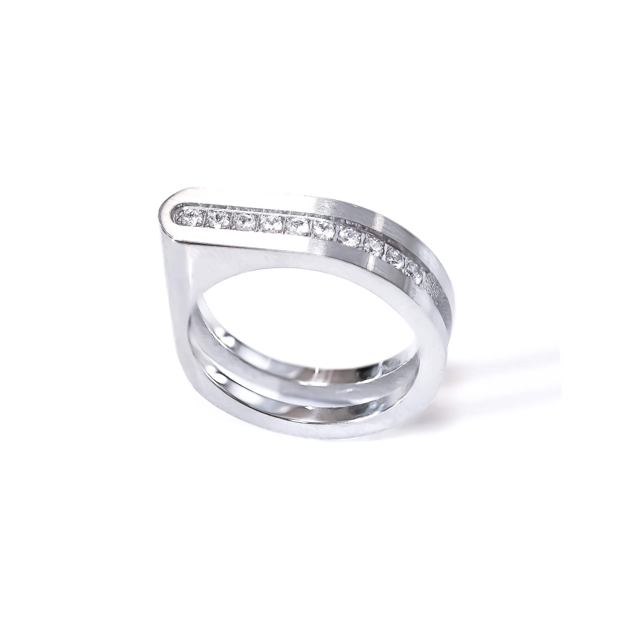RG098W B.Tiff Pavé Carrée Ring